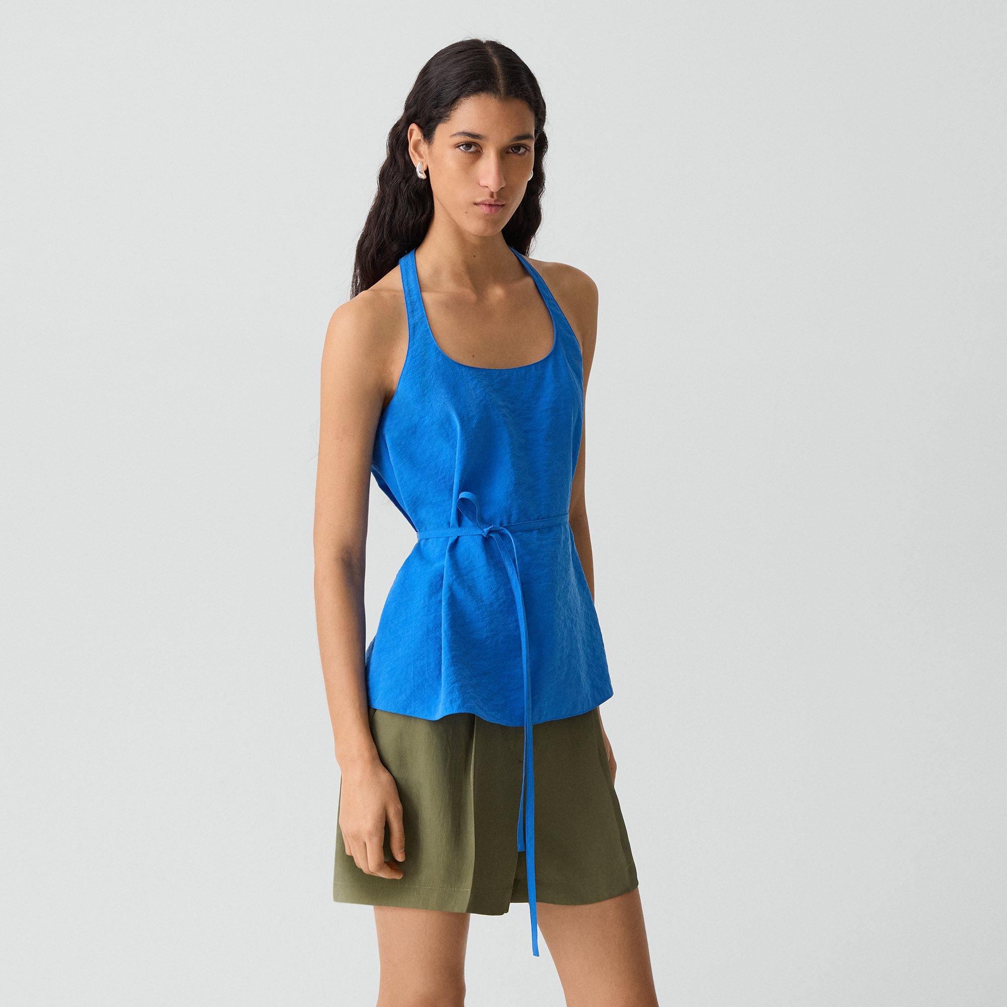 Belted Halter Top in Relaxed Silk
