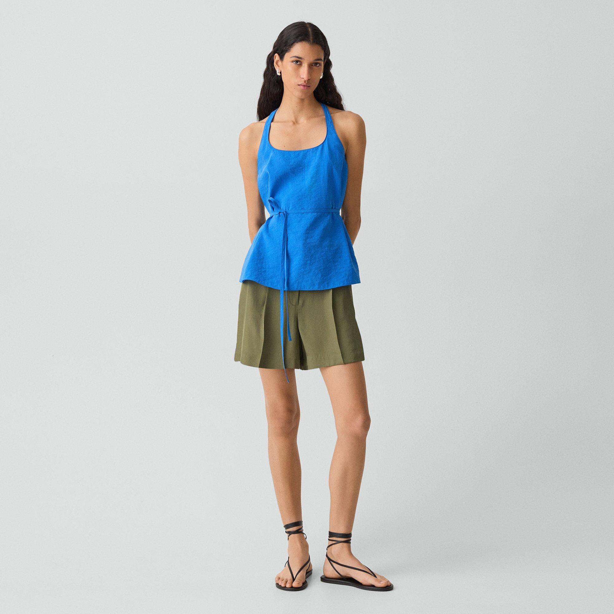Belted Halter Top in Relaxed Silk