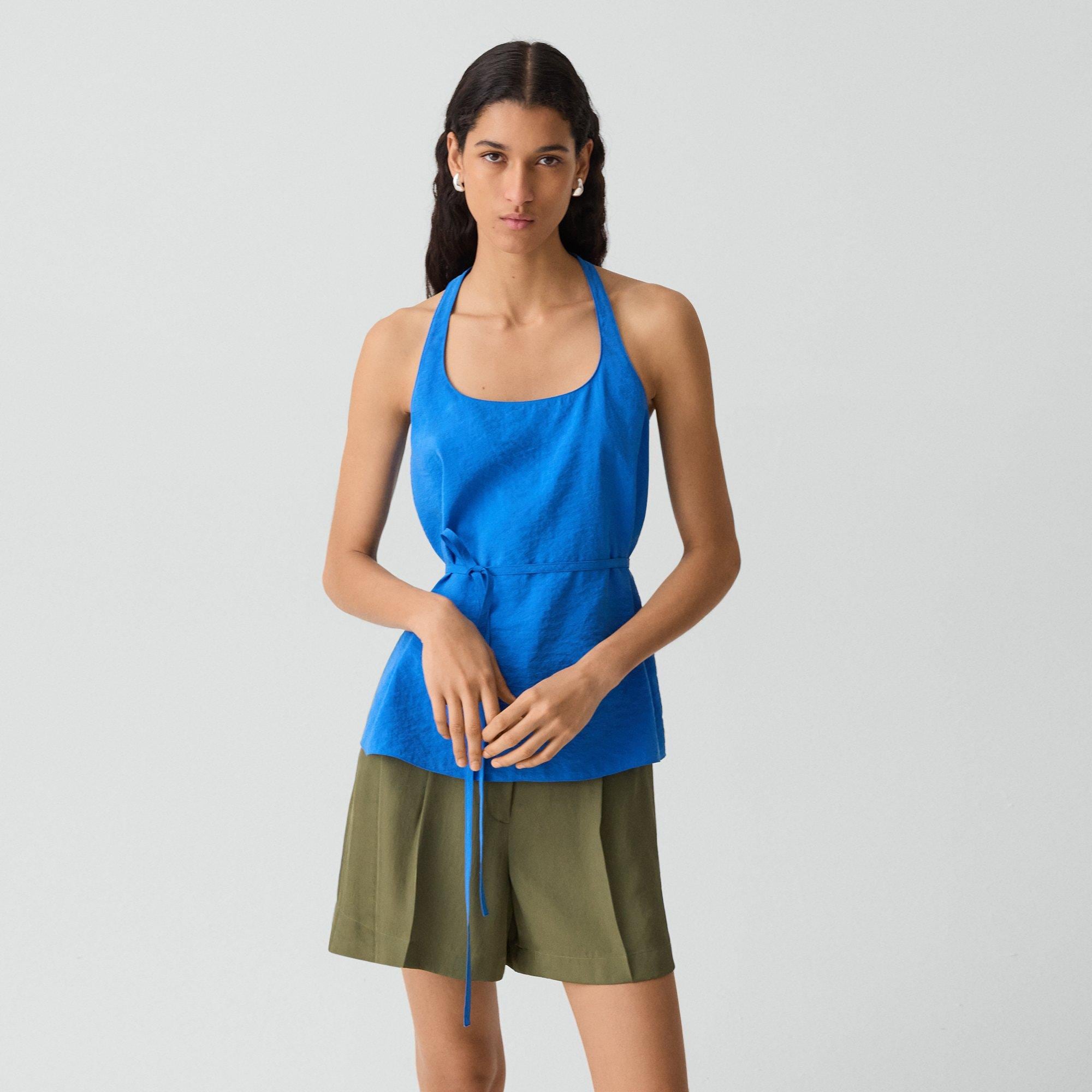 Belted Halter Top in Relaxed Silk