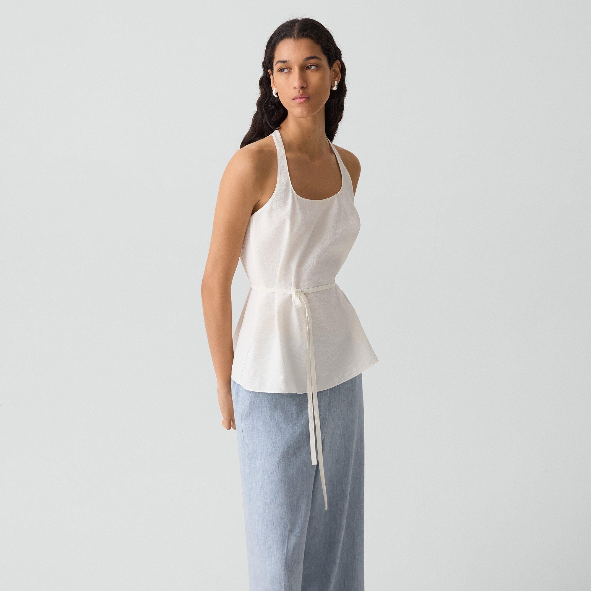 Haltertop mit G&uuml;rtel aus weicher Seide