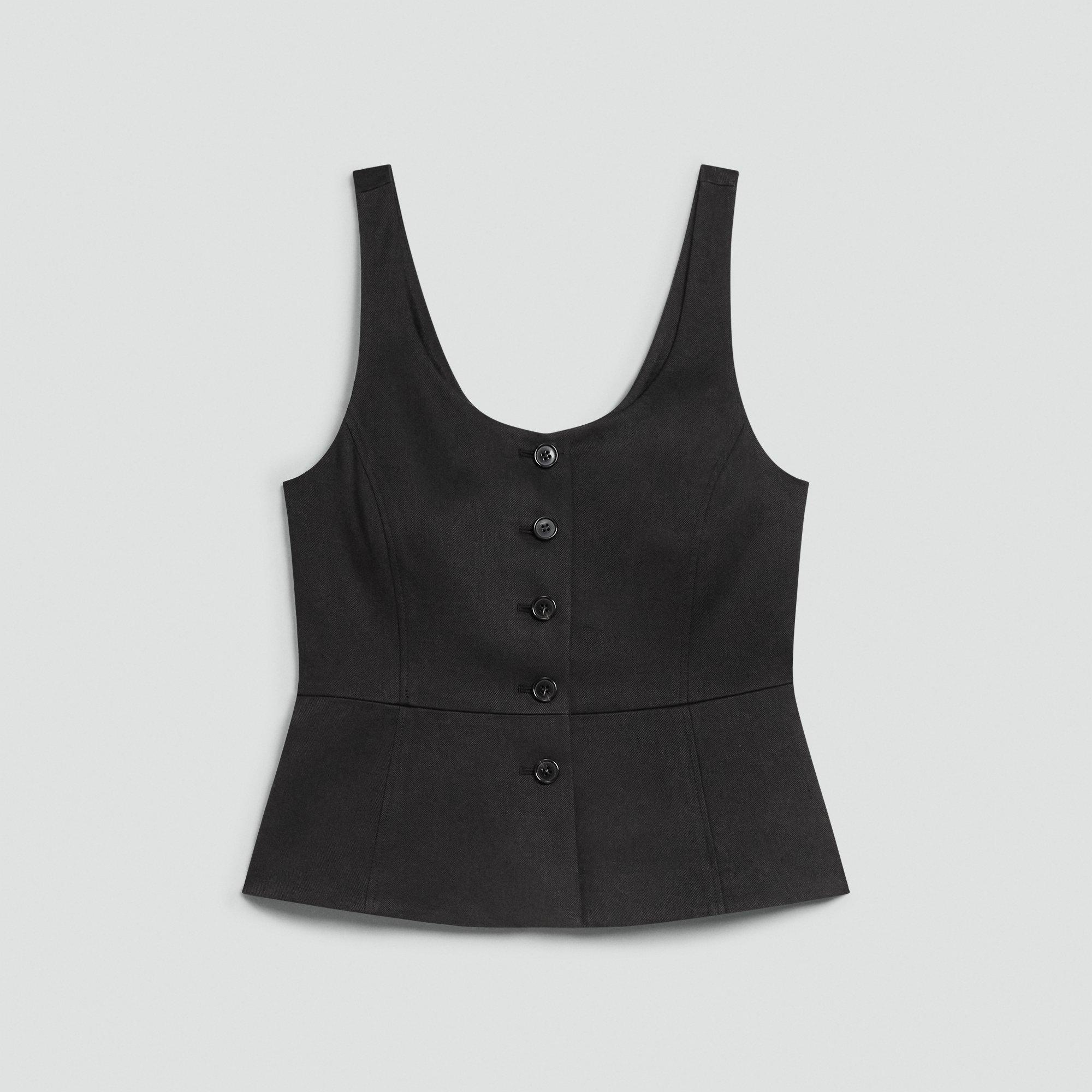 Peplum Vest in Linen-Viscose