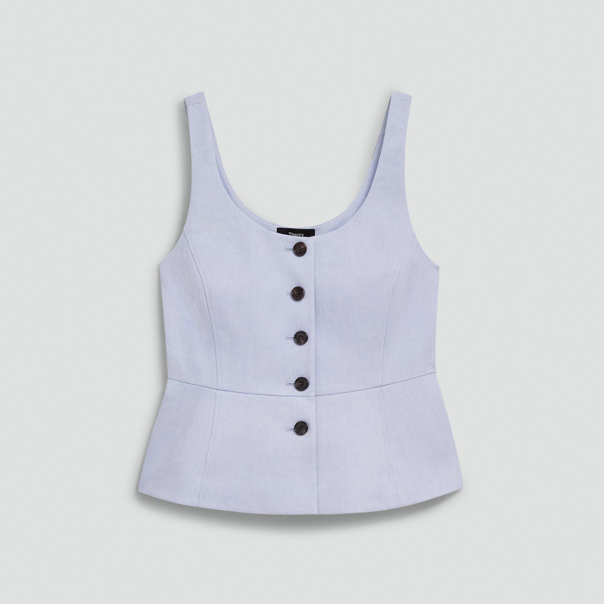 Peplum Vest in Linen-Viscose