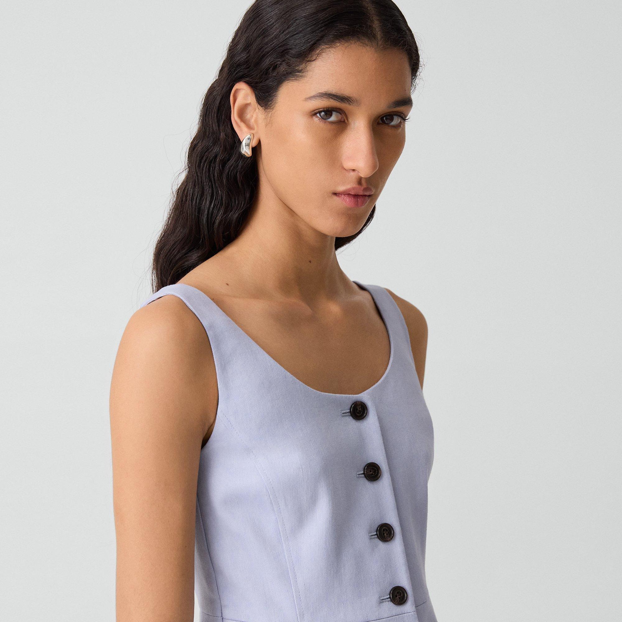 Peplum Vest in Linen-Viscose