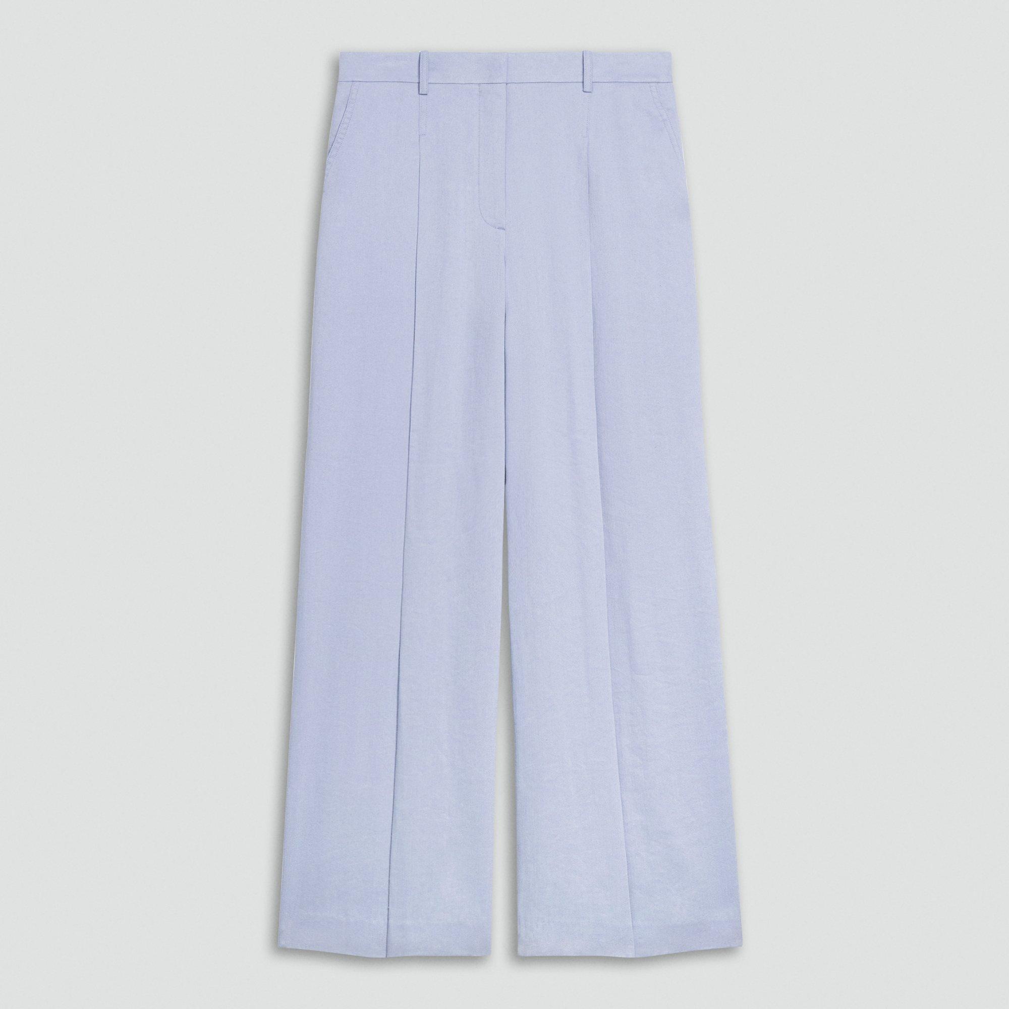 Pleated Wide-Leg Pant in Linen-Viscose