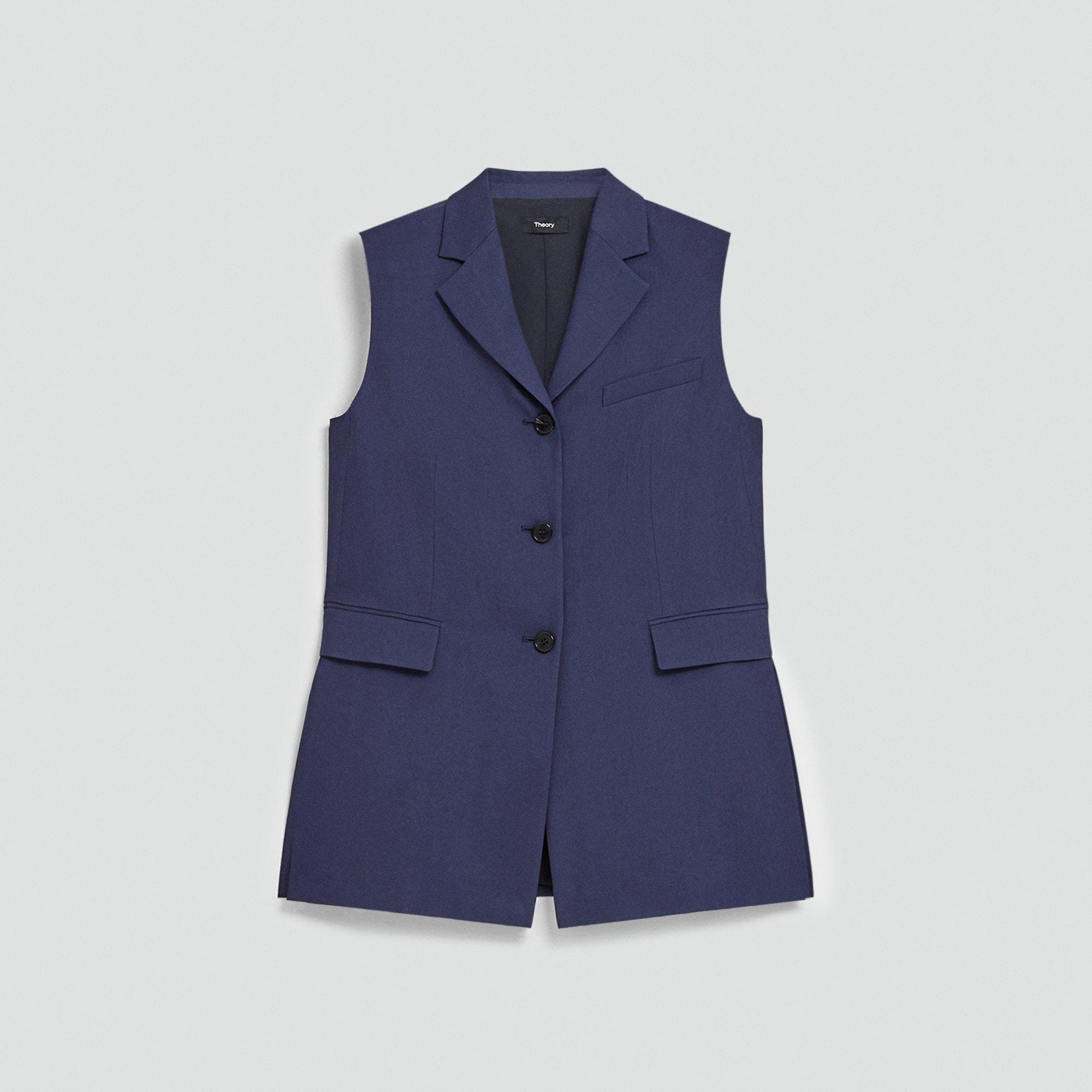 Vented Vest in Washed Twill