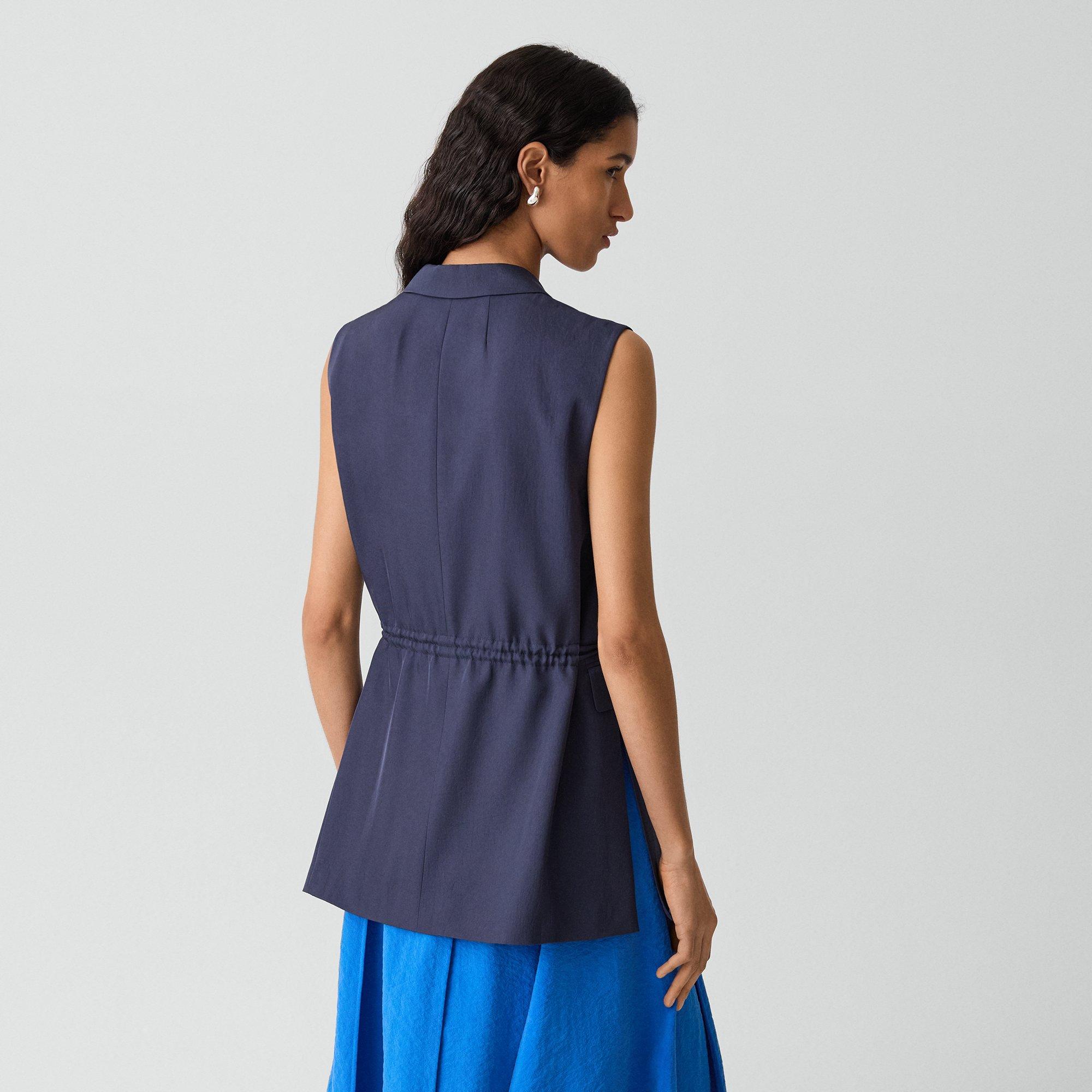 Vented Vest in Washed Twill