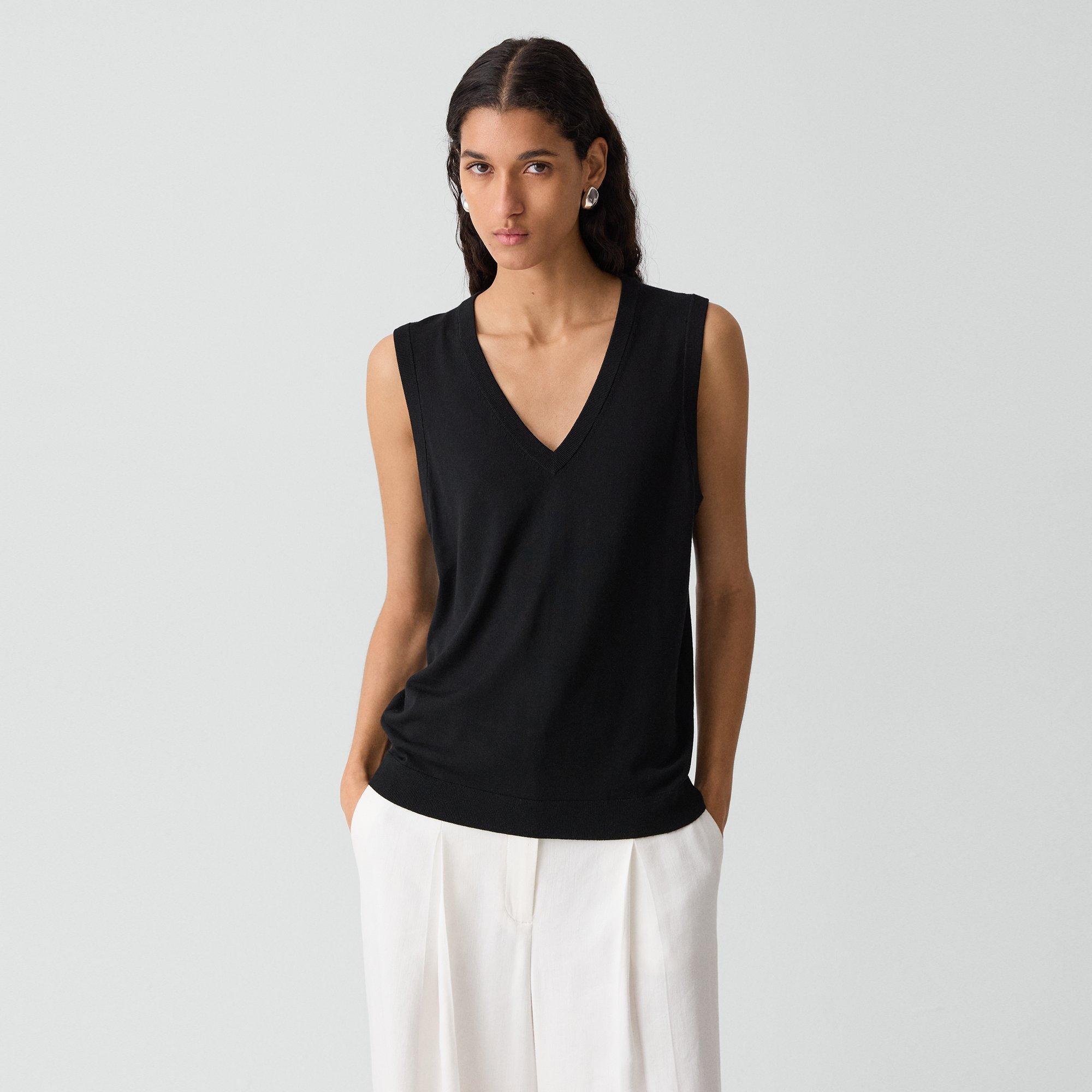 V-Neck Tank Top in Regal Wool