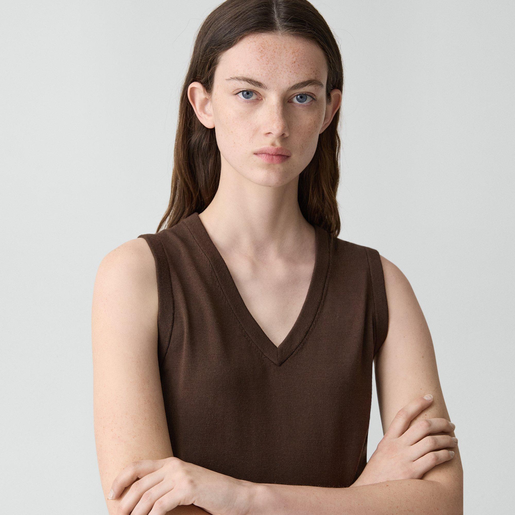 V-Neck Tank Top in Regal Wool