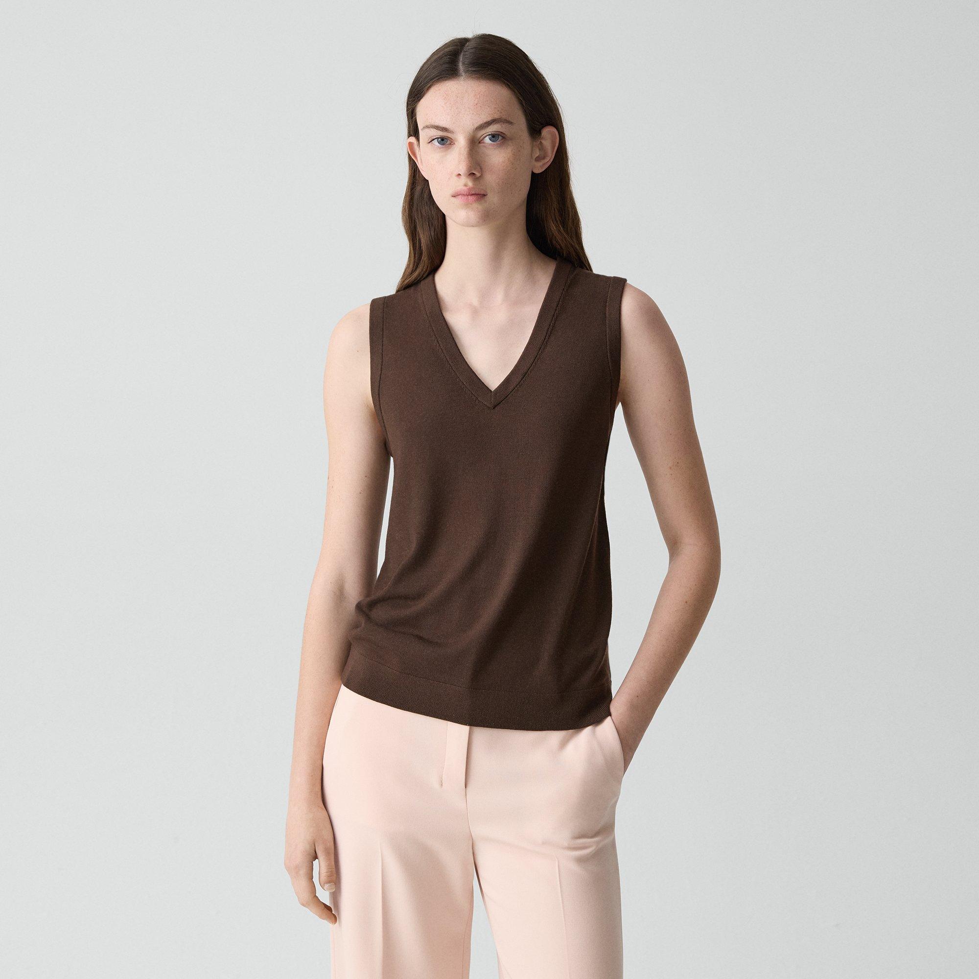 V-Neck Tank Top in Regal Wool