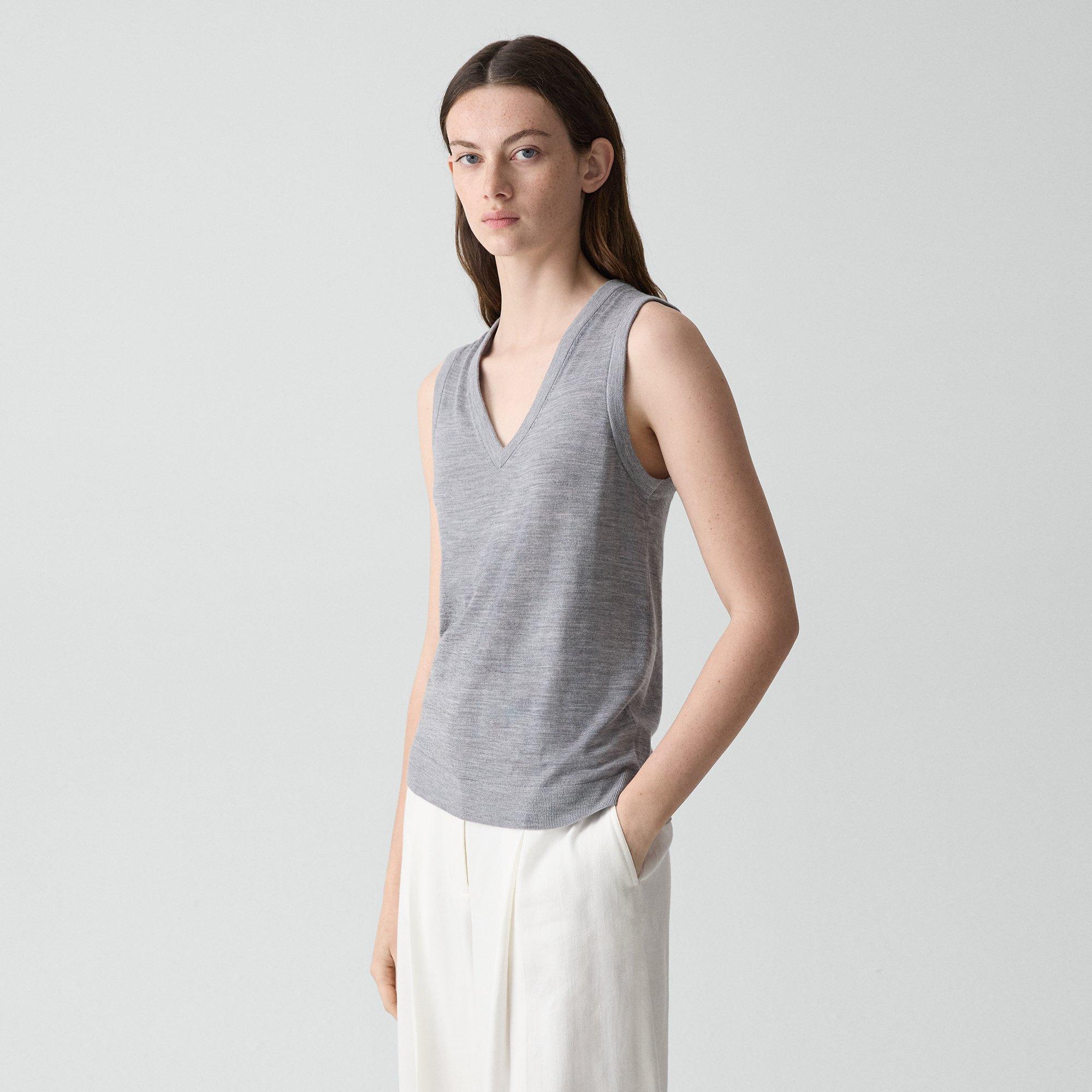 V-Neck Tank Top in Regal Wool