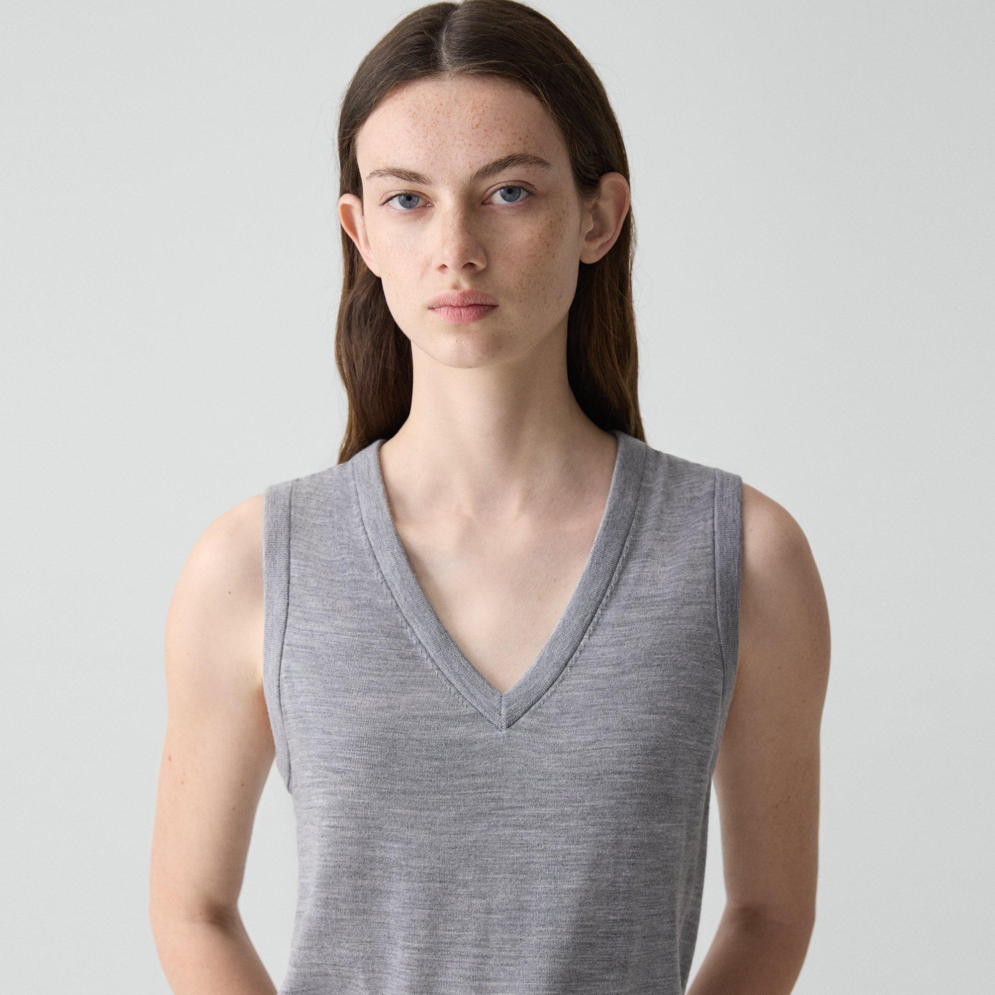 V-Neck Tank Top in Regal Wool