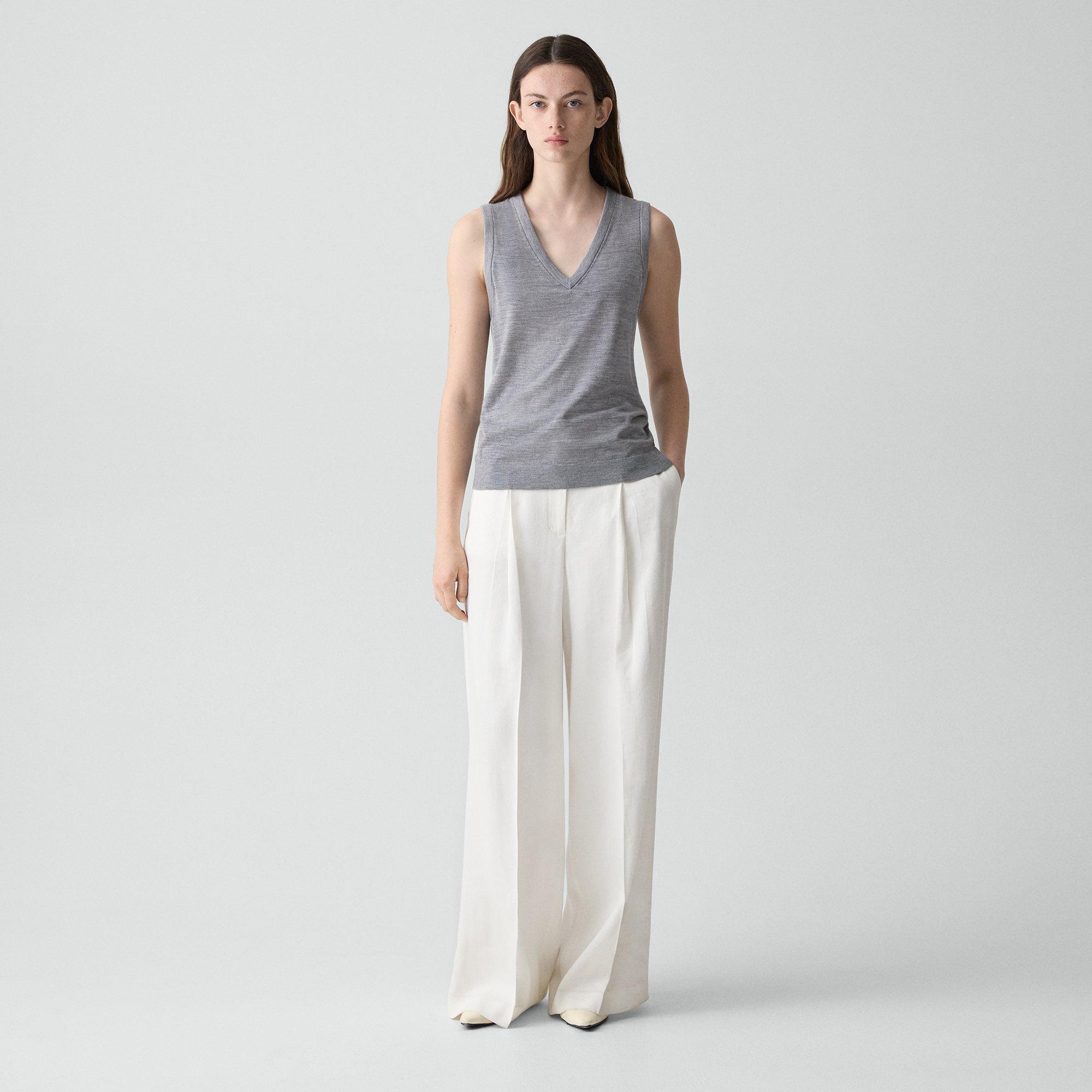 V-Neck Tank Top in Regal Wool