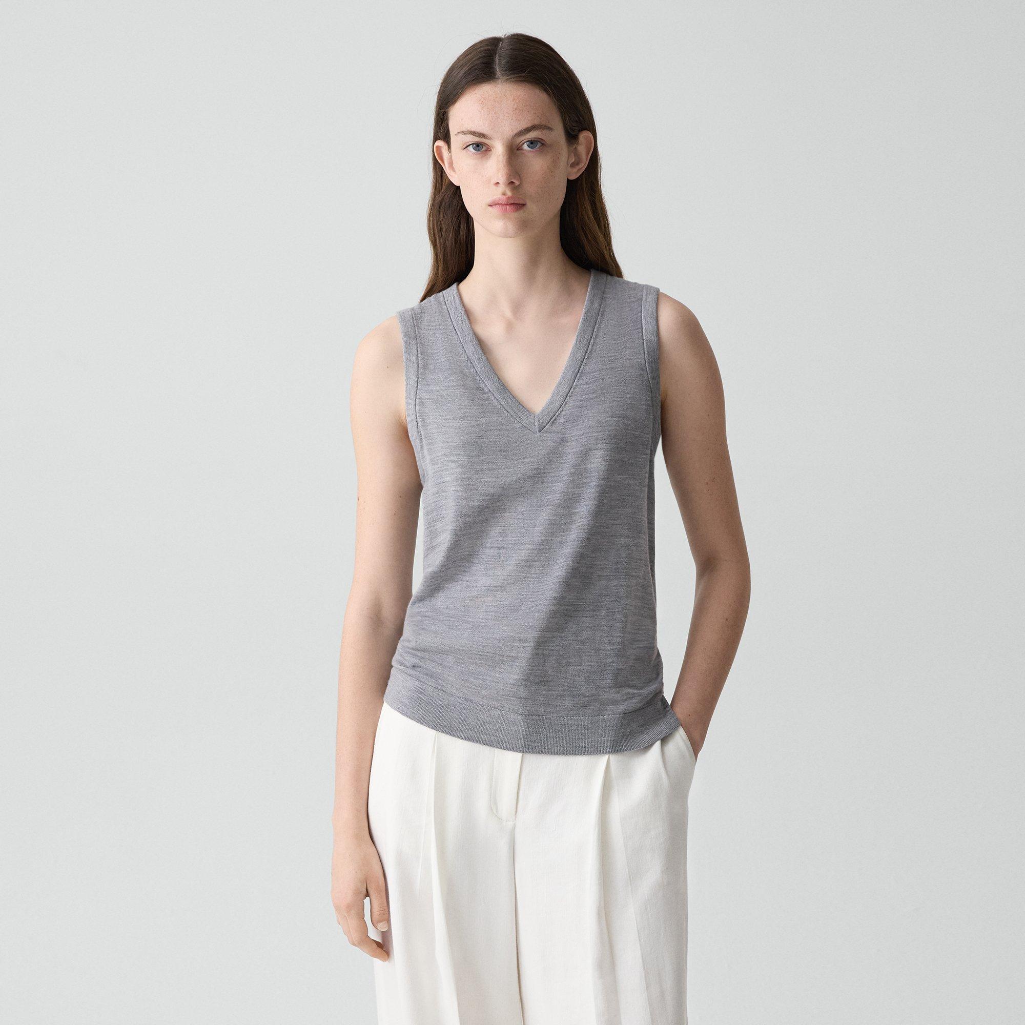 V-Neck Tank Top in Regal Wool