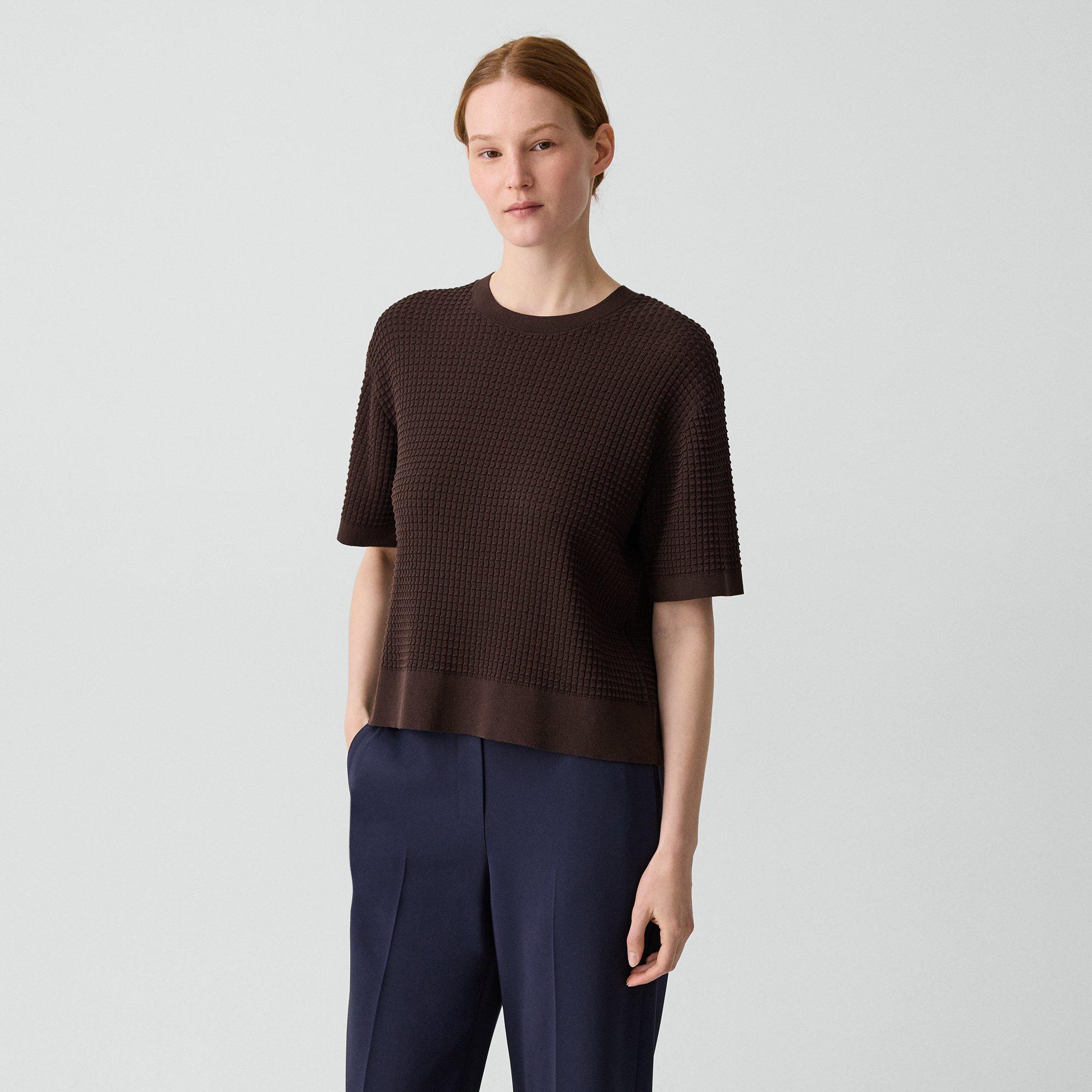Waffle-Knit Tee in Organic Cotton-Blend
