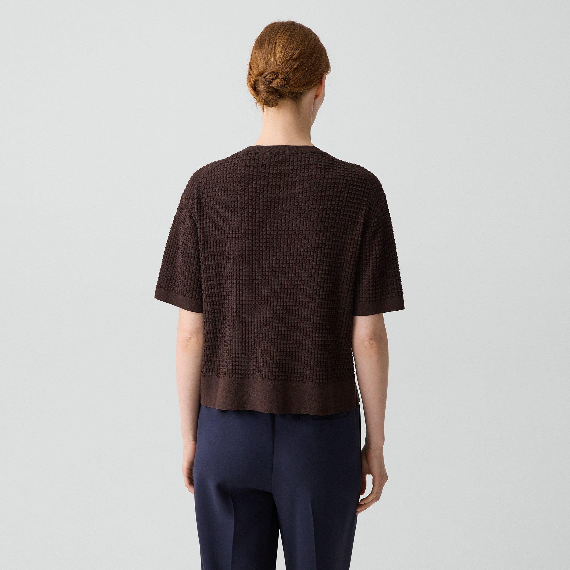Waffle-Knit Tee in Organic Cotton-Blend