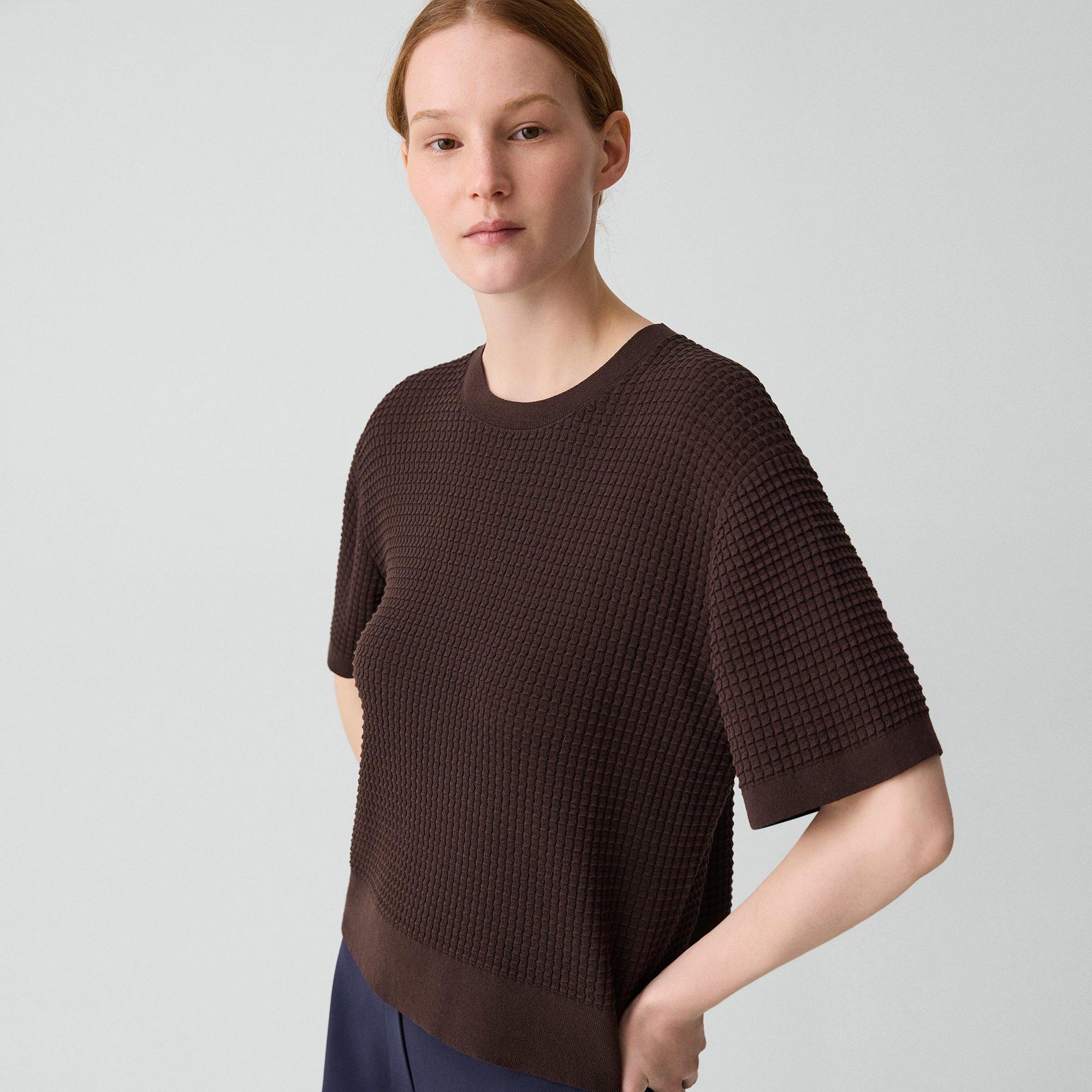 Waffle-Knit Tee in Organic Cotton-Blend