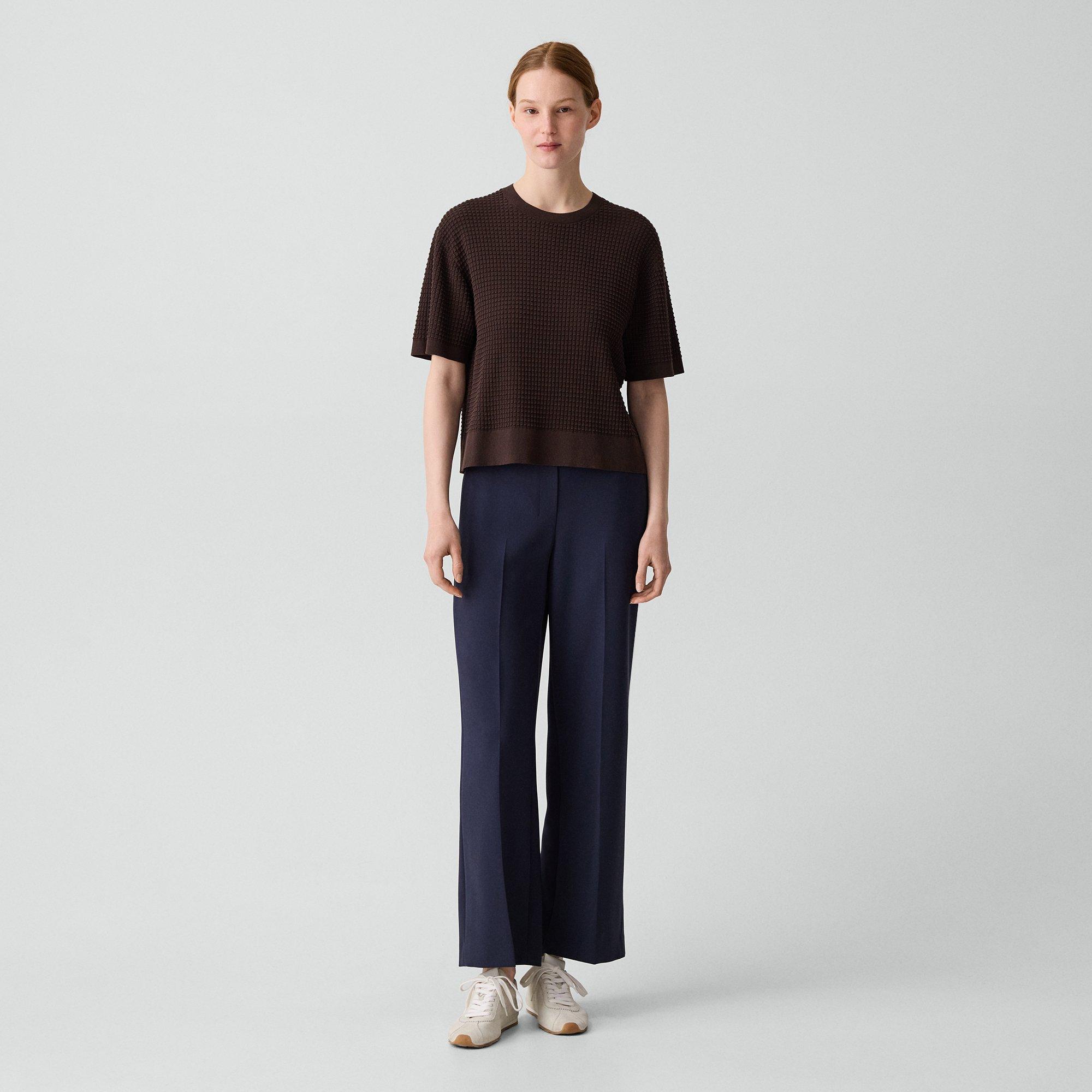 Waffle-Knit Tee in Organic Cotton-Blend