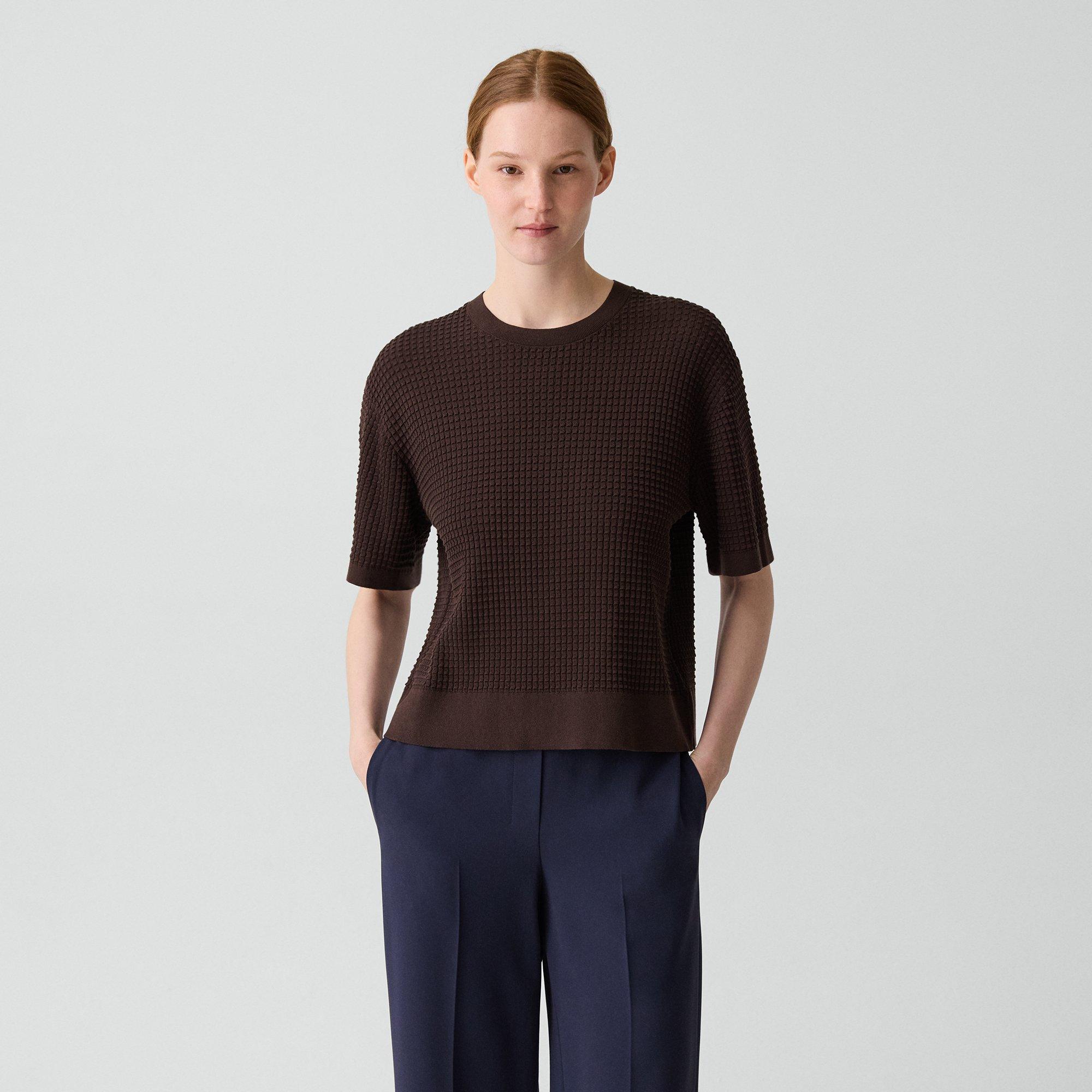 Waffle-Knit Tee in Organic Cotton-Blend