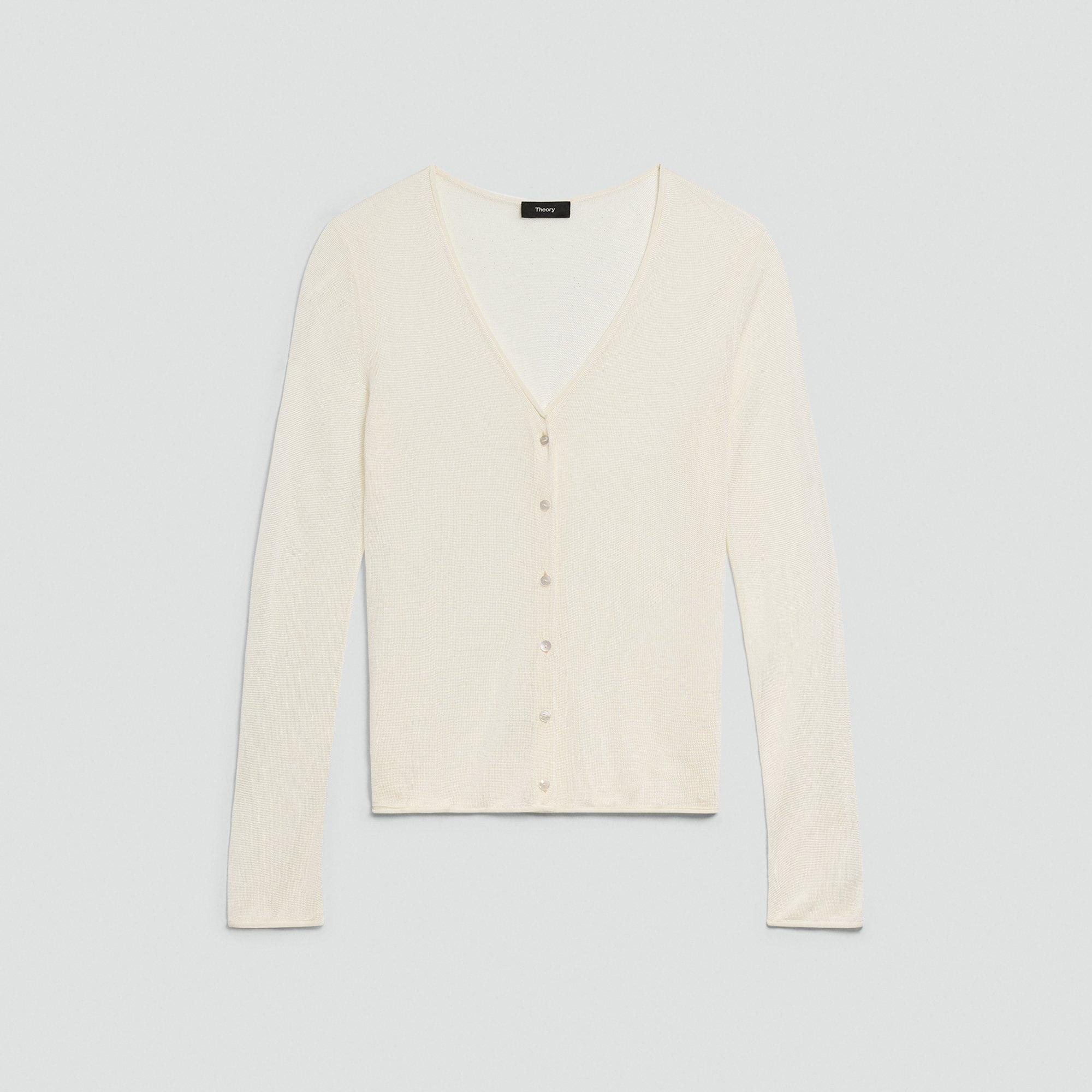Semi-Sheer Cardigan in Lustrous Viscose