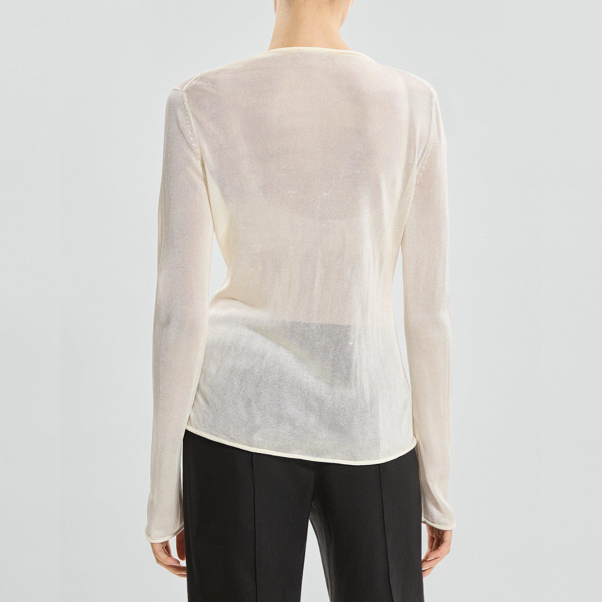 Semi-Sheer Cardigan in Lustrous Viscose
