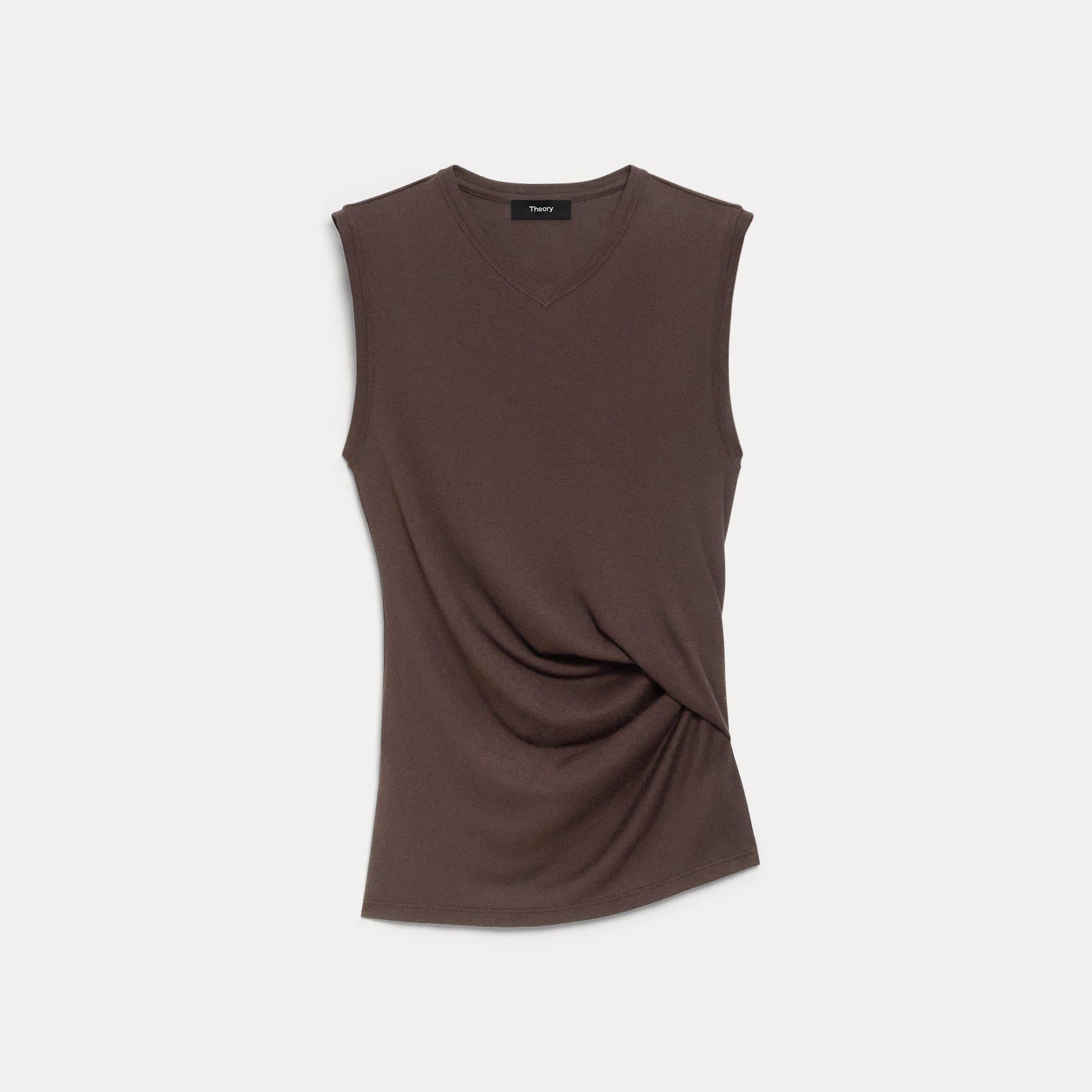 V-Neck Tank Top in Soft Rib