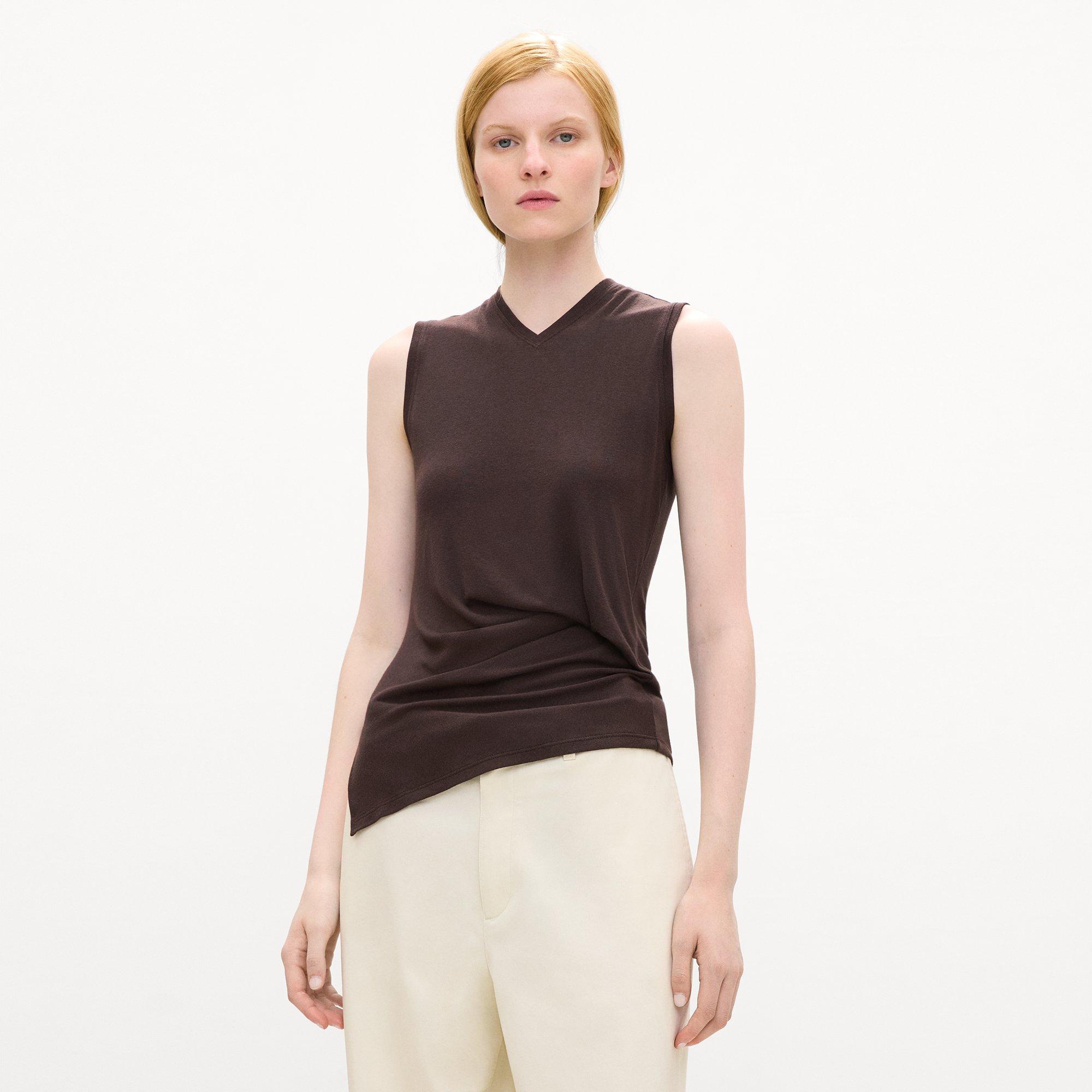 V-Neck Tank Top in Soft Rib