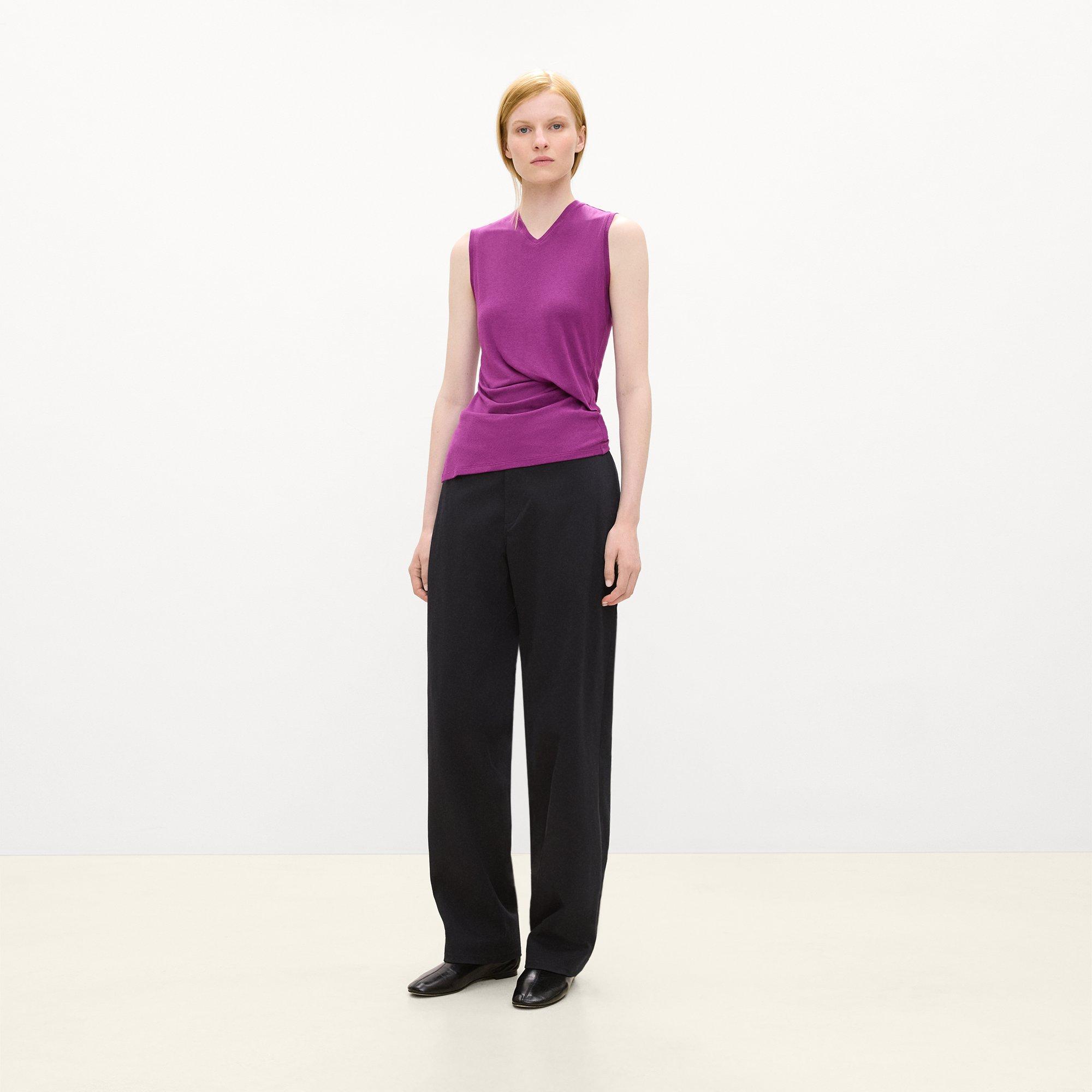 V-Neck Tank Top in Soft Rib