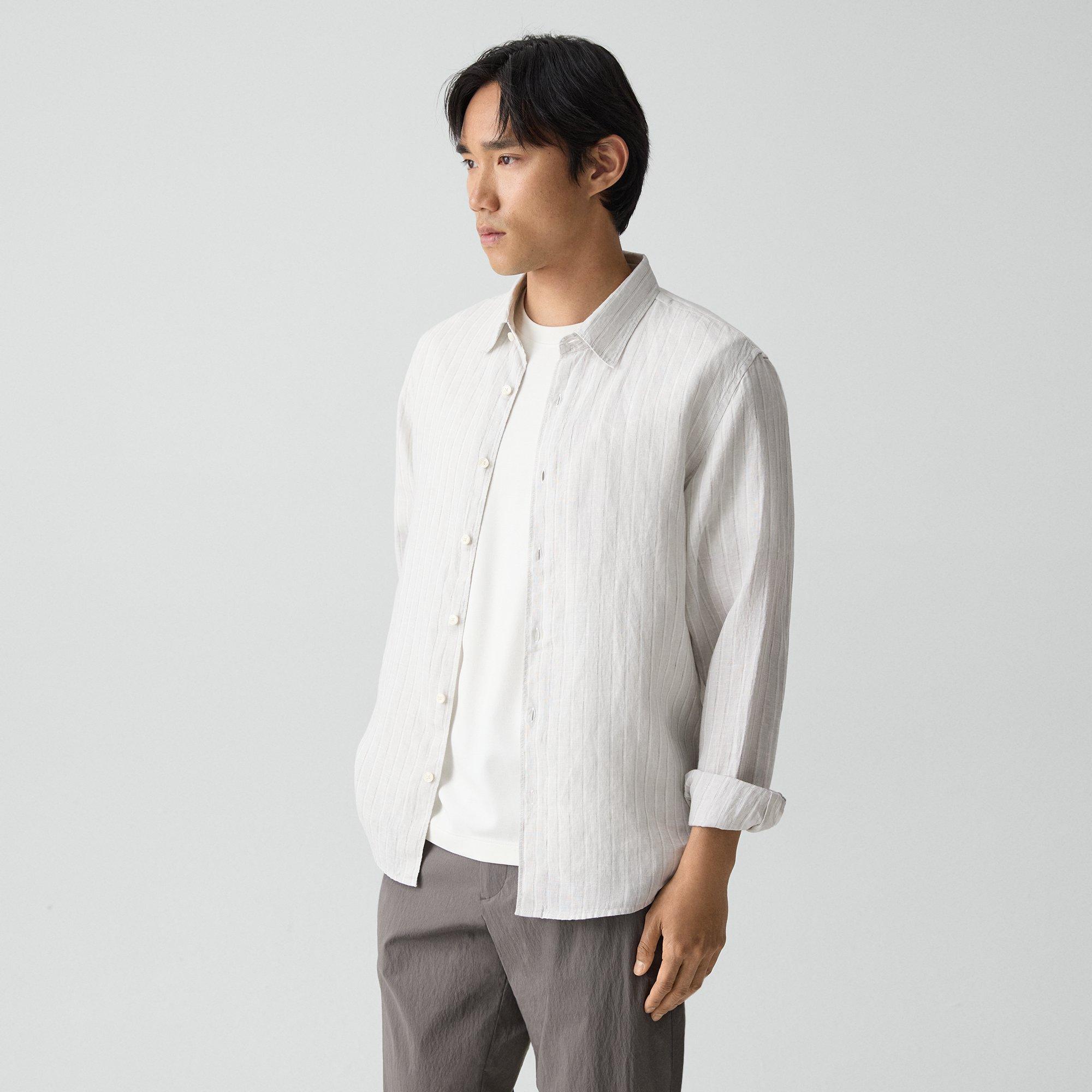 Irving Shirt in Relaxed Linen Stripe