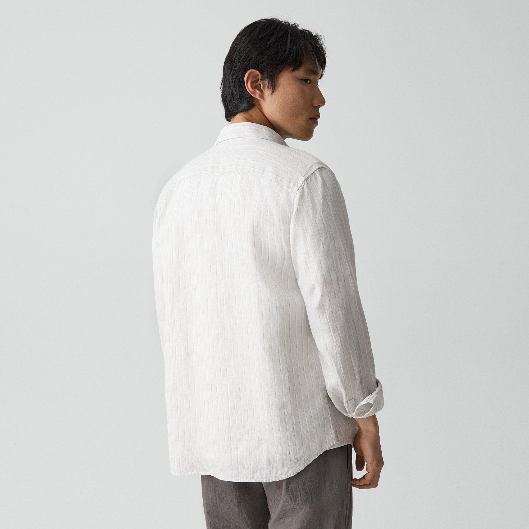Irving Shirt in Relaxed Linen Stripe