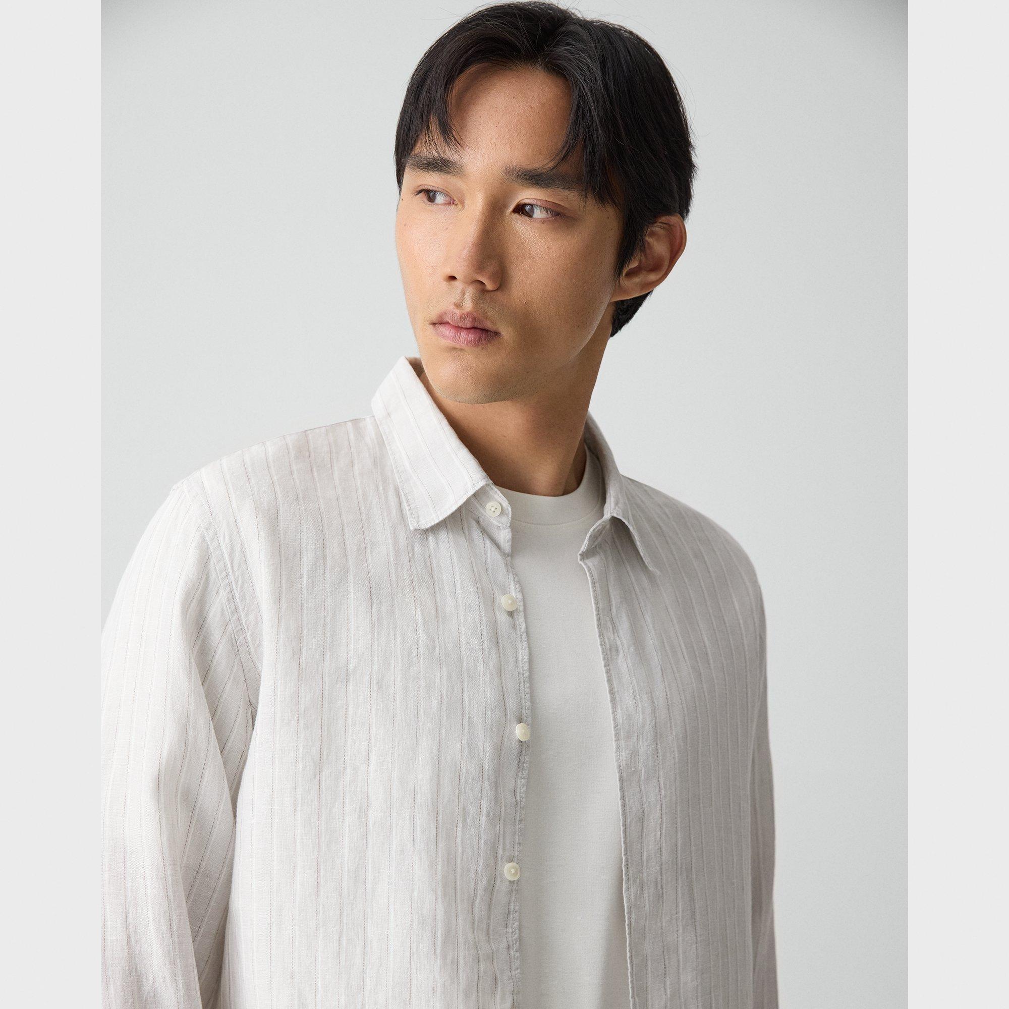 Irving Shirt in Relaxed Linen Stripe