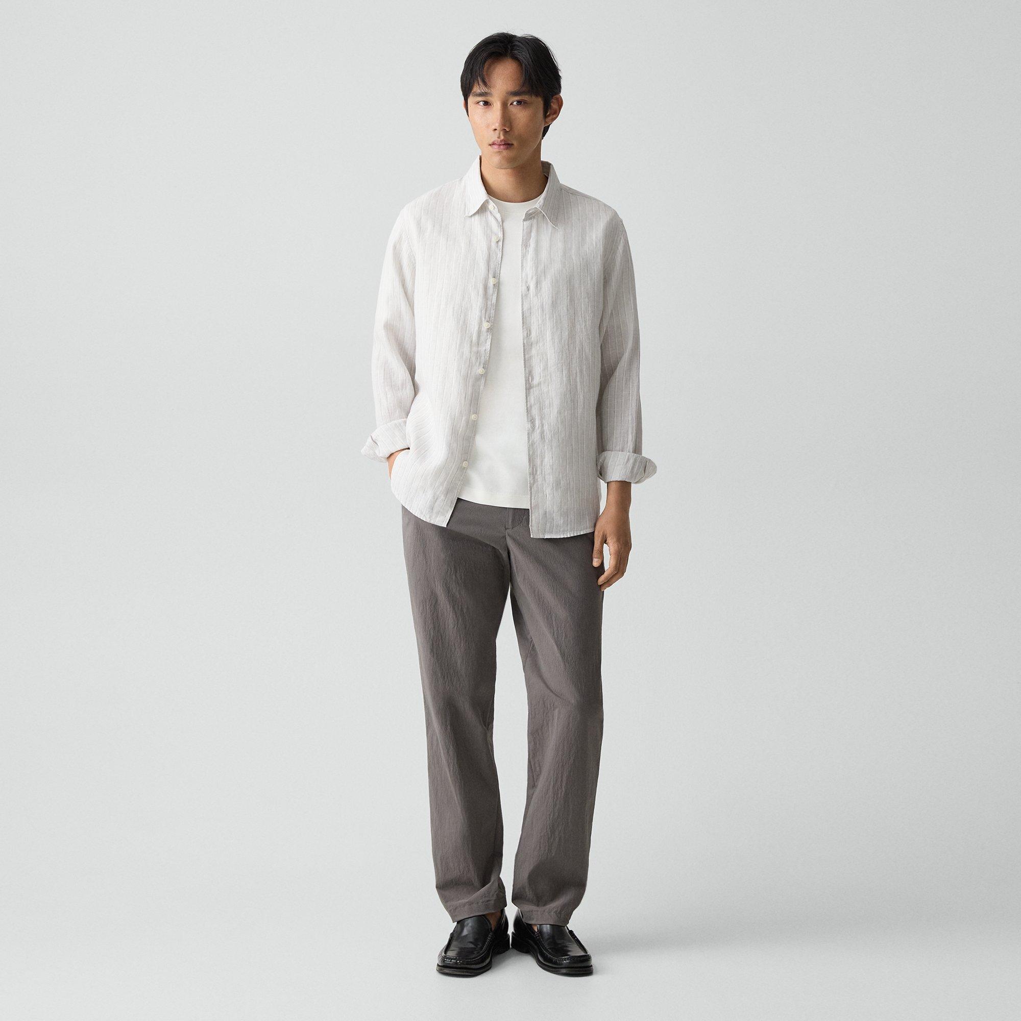 Irving Shirt in Relaxed Linen Stripe