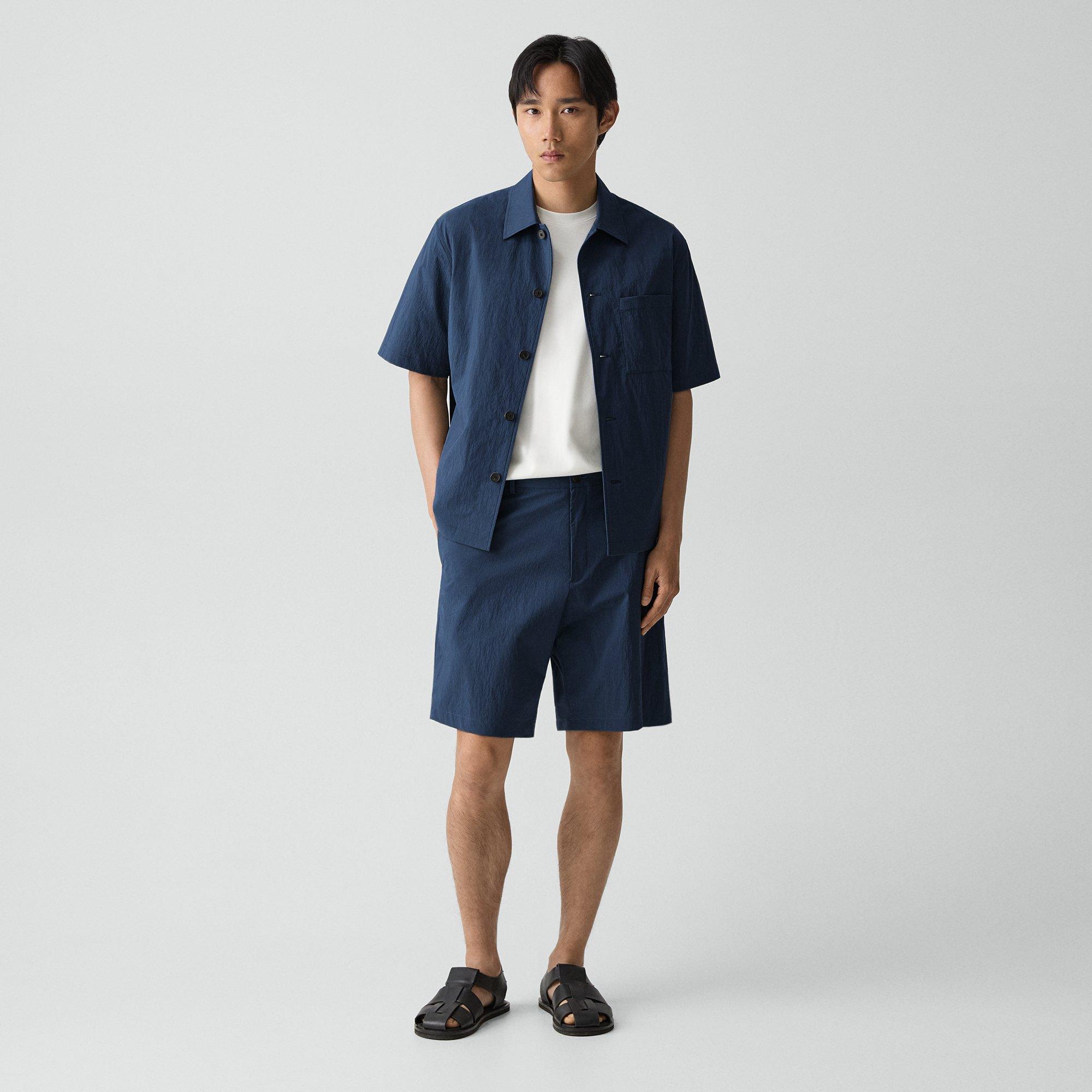 Drawstring Short in Textured Nylon