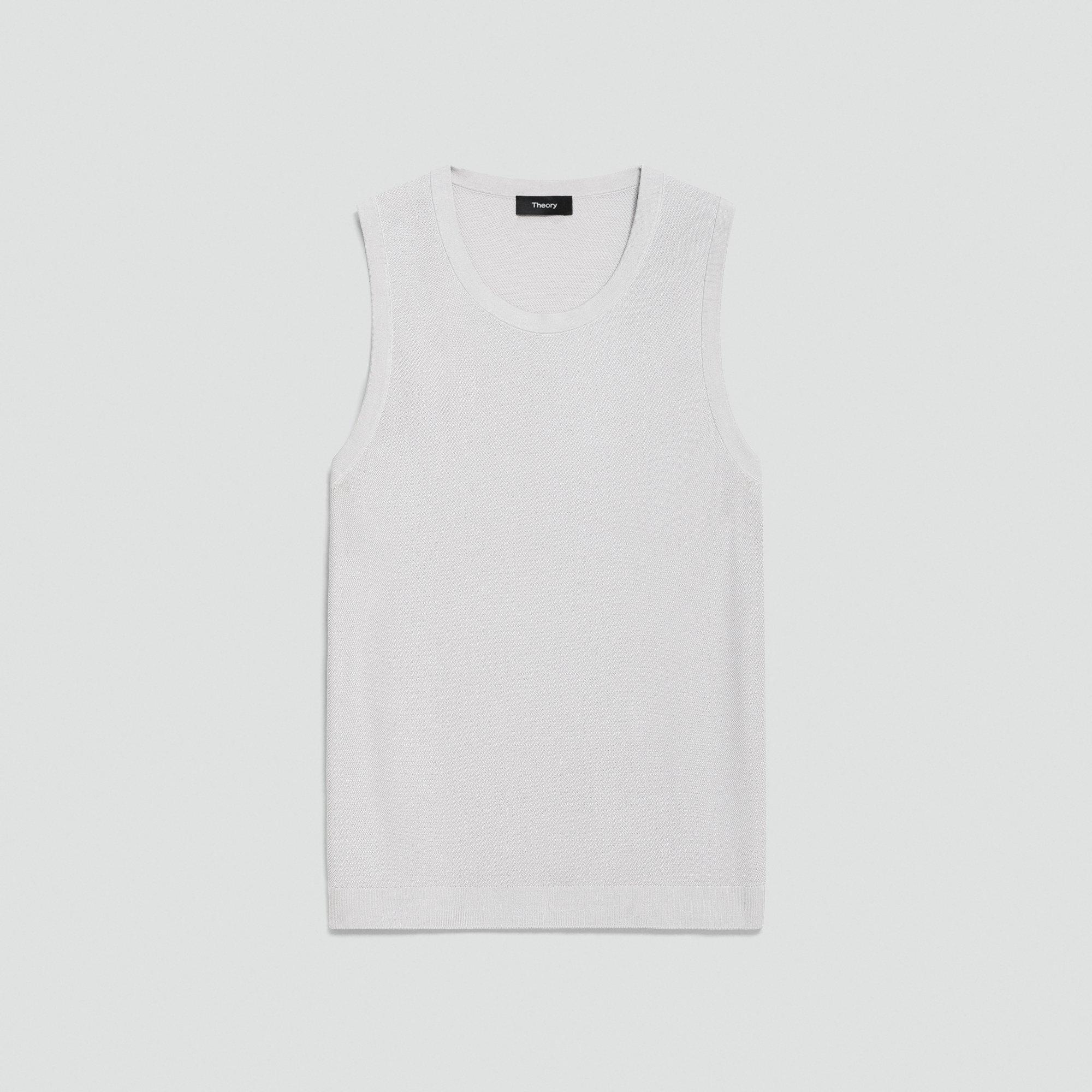 Textured Tank Top in Silk-Cotton from Theory - $165