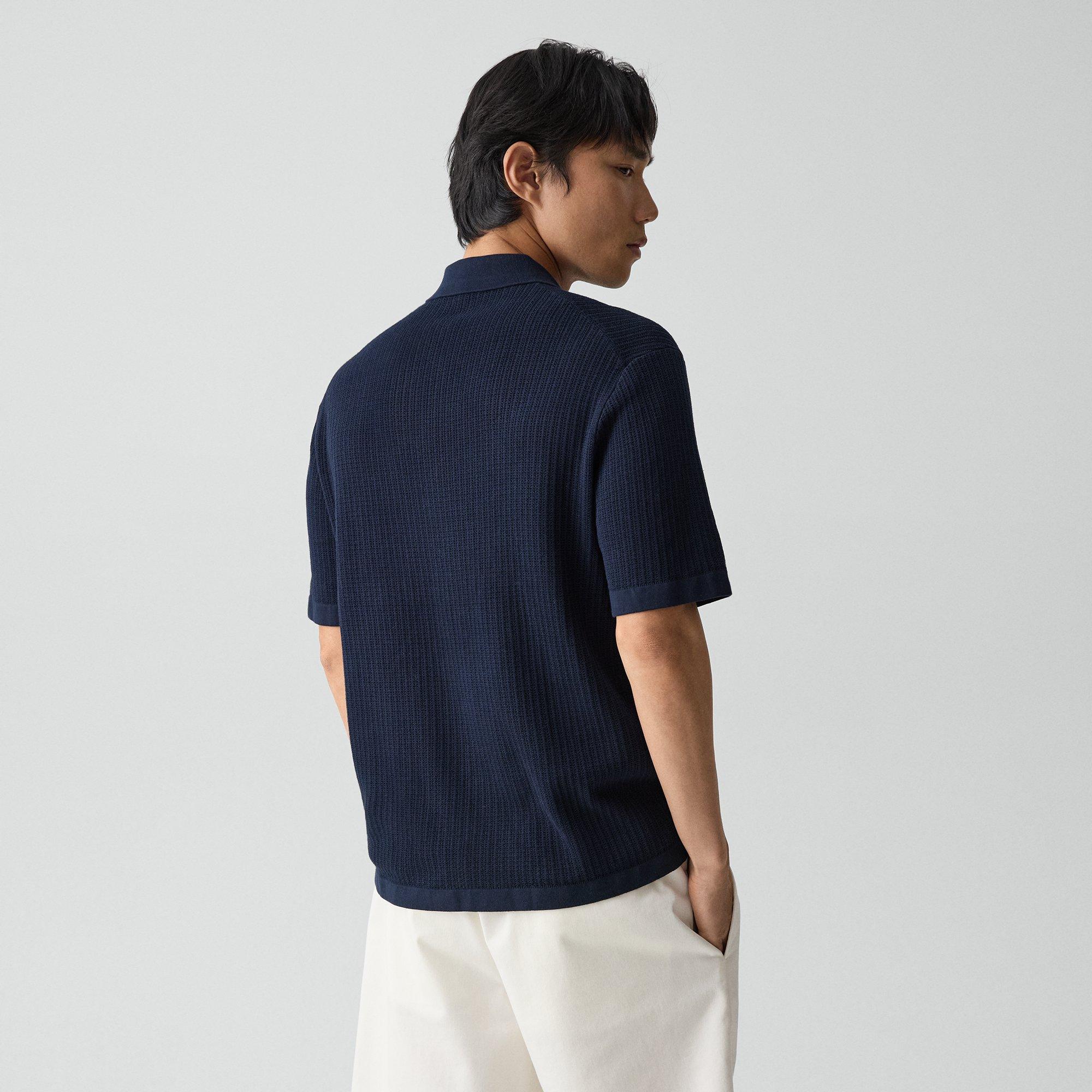 Mesh Button-Up Shirt in Cotton