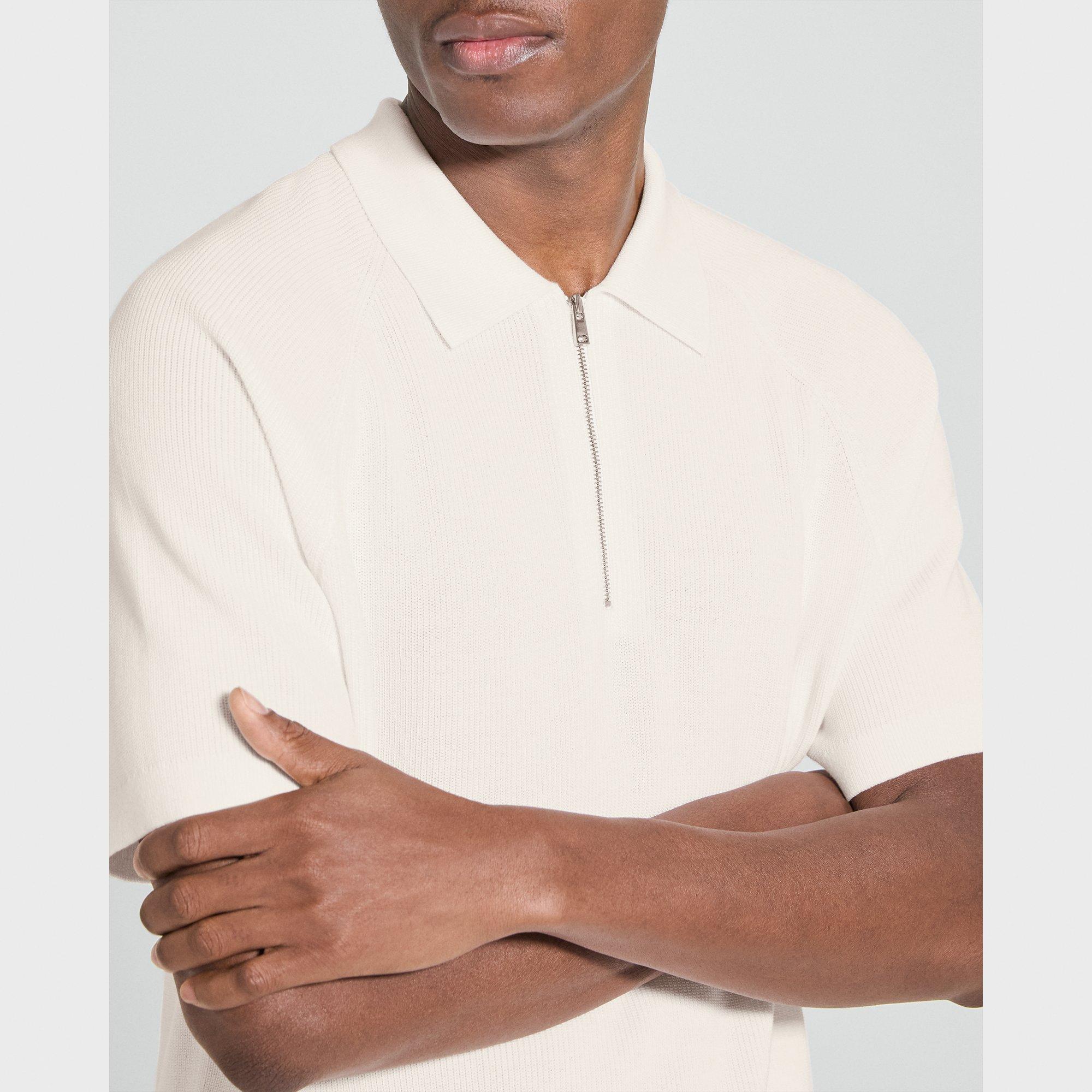 Zip Polo Shirt in Cotton