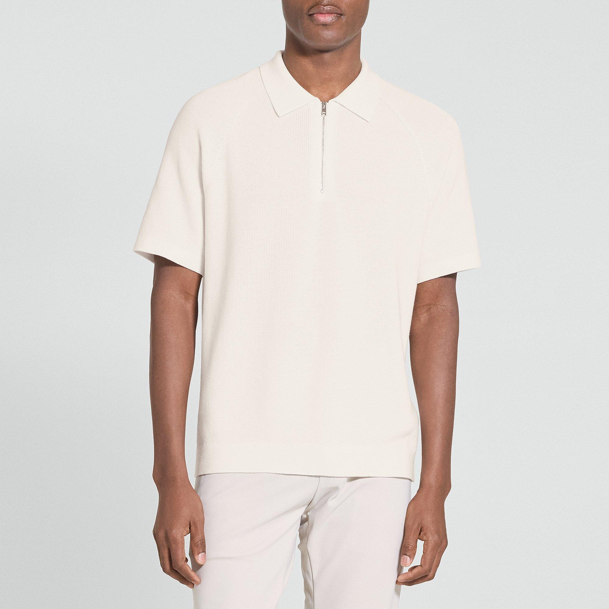 Zip Polo Shirt in Cotton
