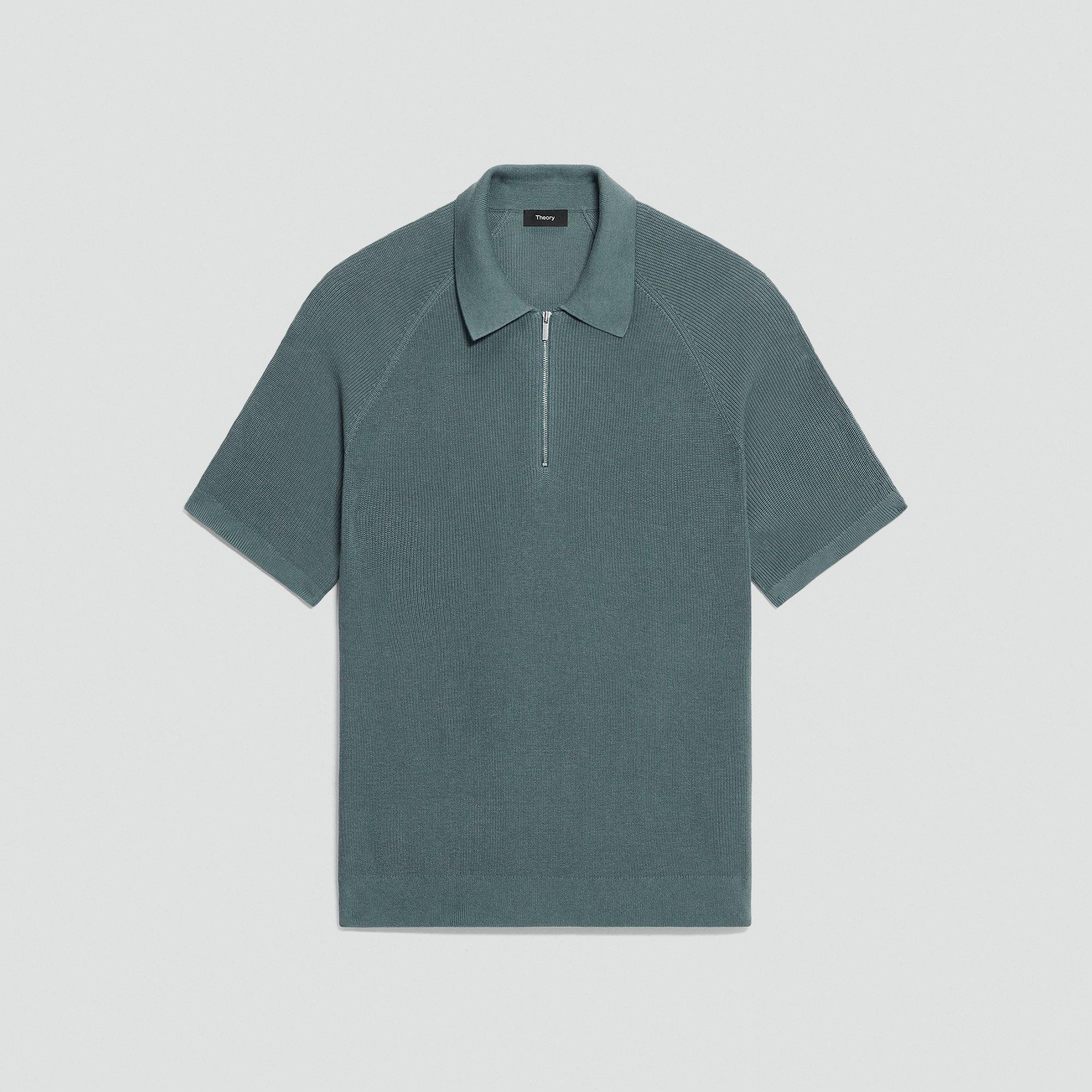 Zip Polo Shirt in Cotton