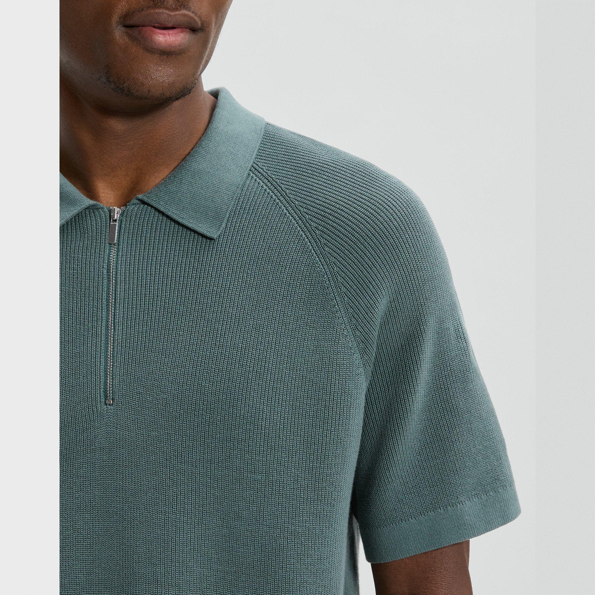 Zip Polo Shirt in Cotton