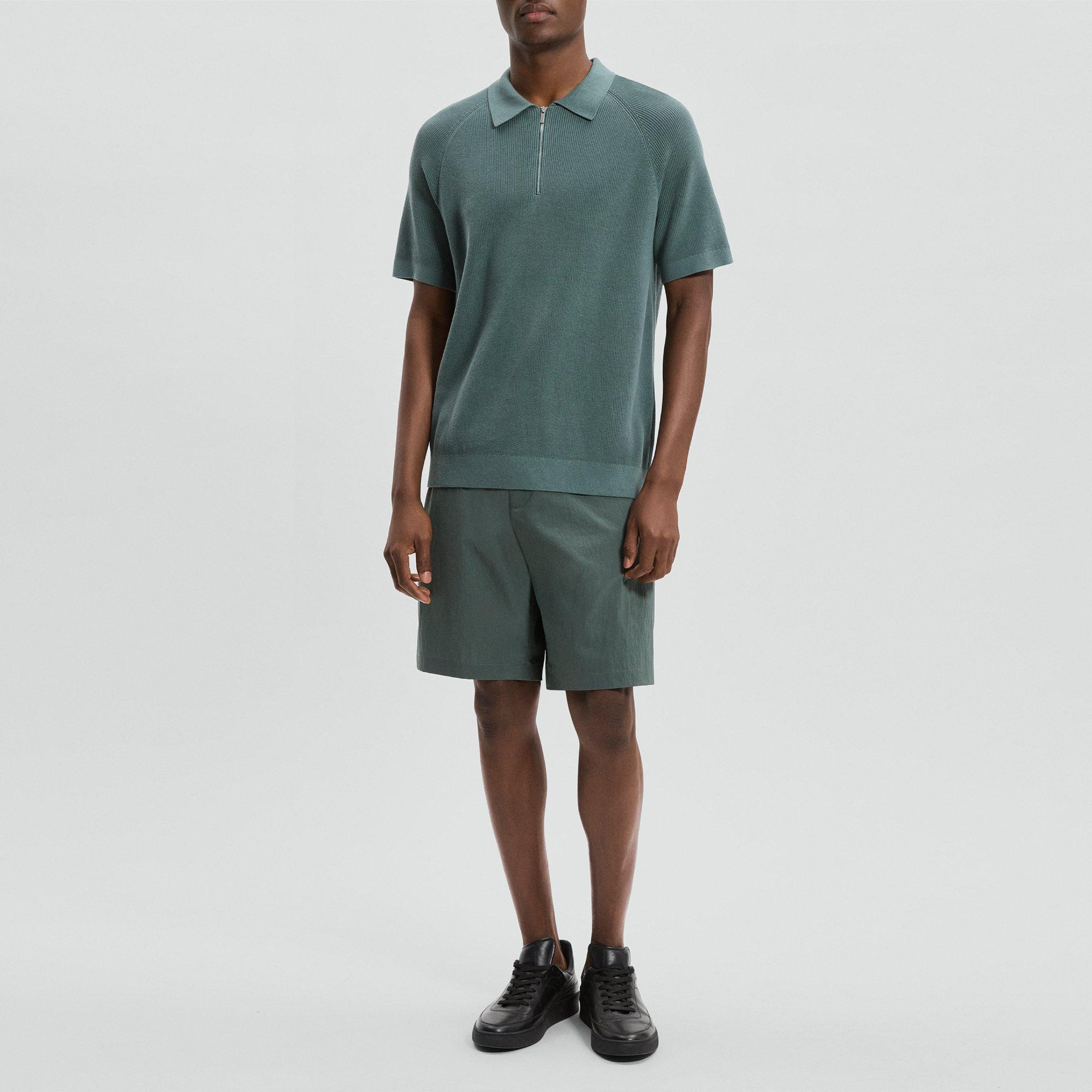 Zip Polo Shirt in Cotton