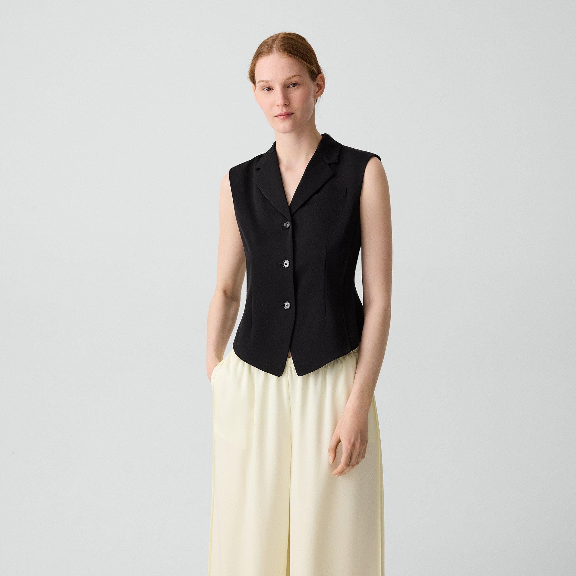 Cinched Vest in Satin Crepe
