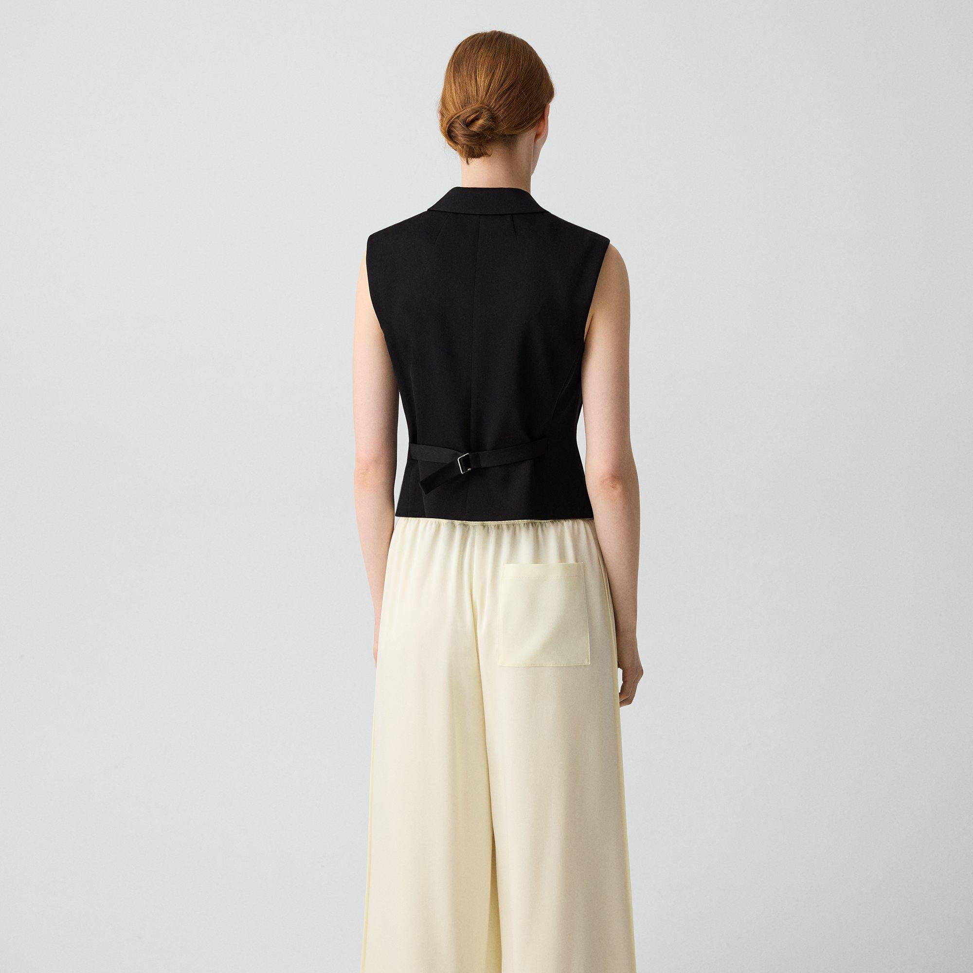 Cinched Vest in Satin Crepe