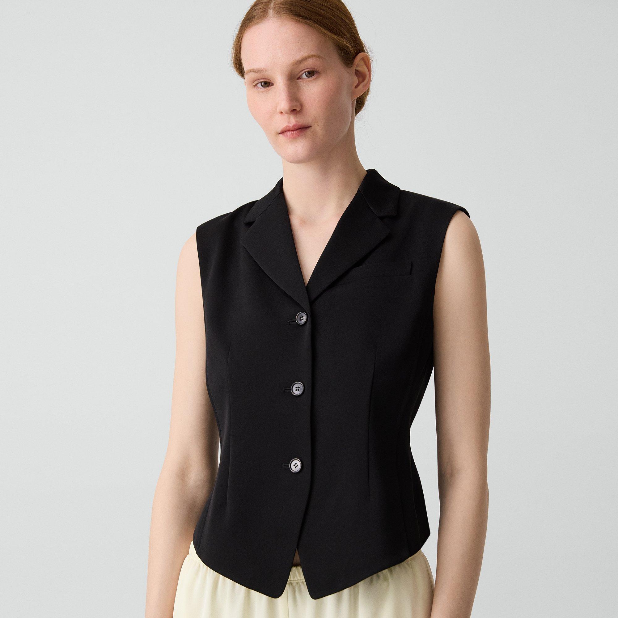 Cinched Vest in Satin Crepe
