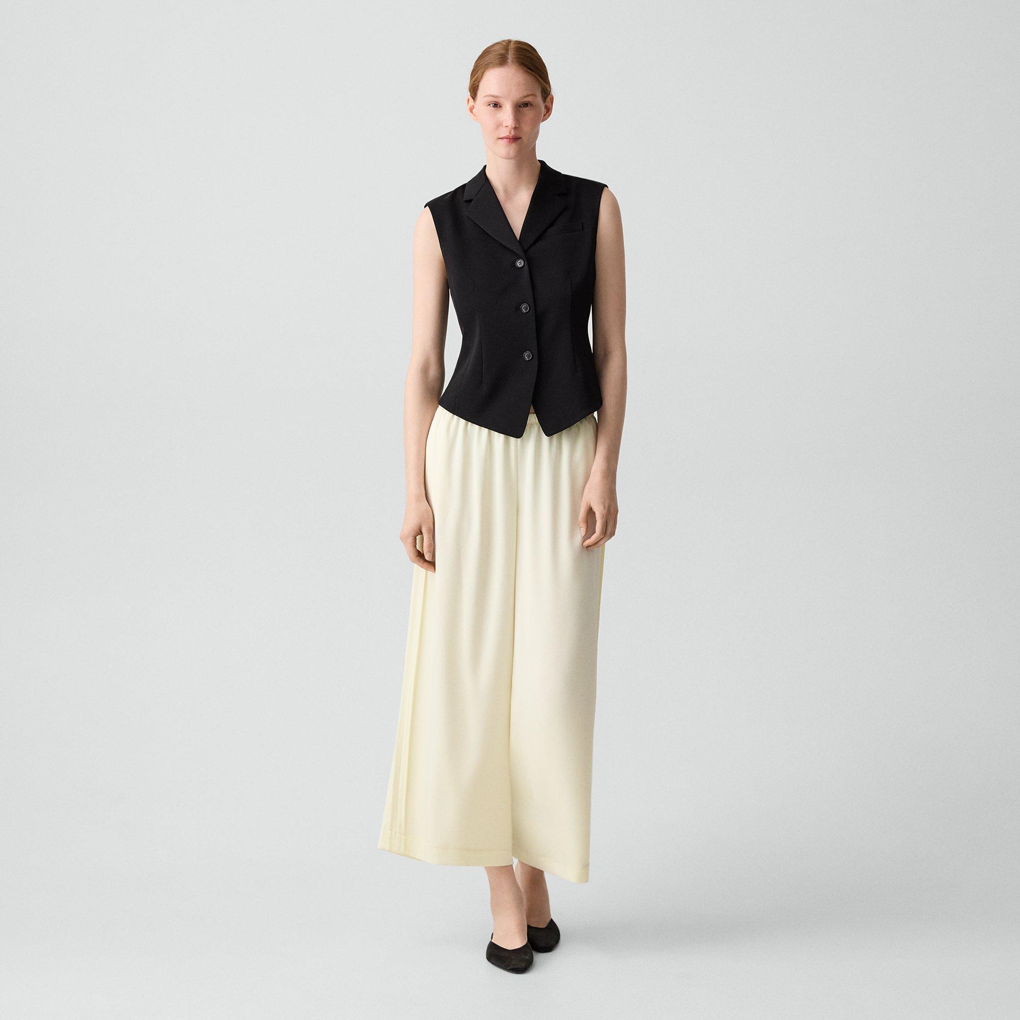 Cinched Vest in Satin Crepe