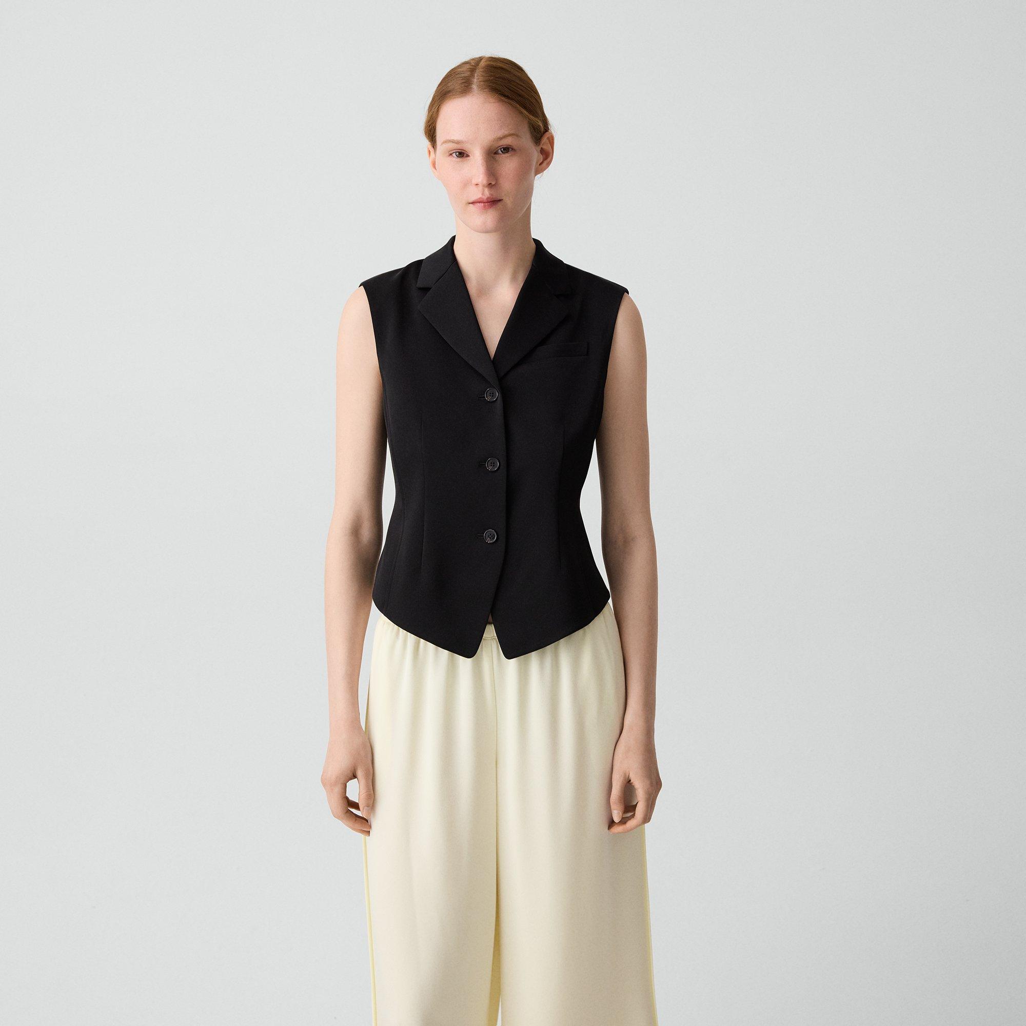 Cinched Vest in Satin Crepe