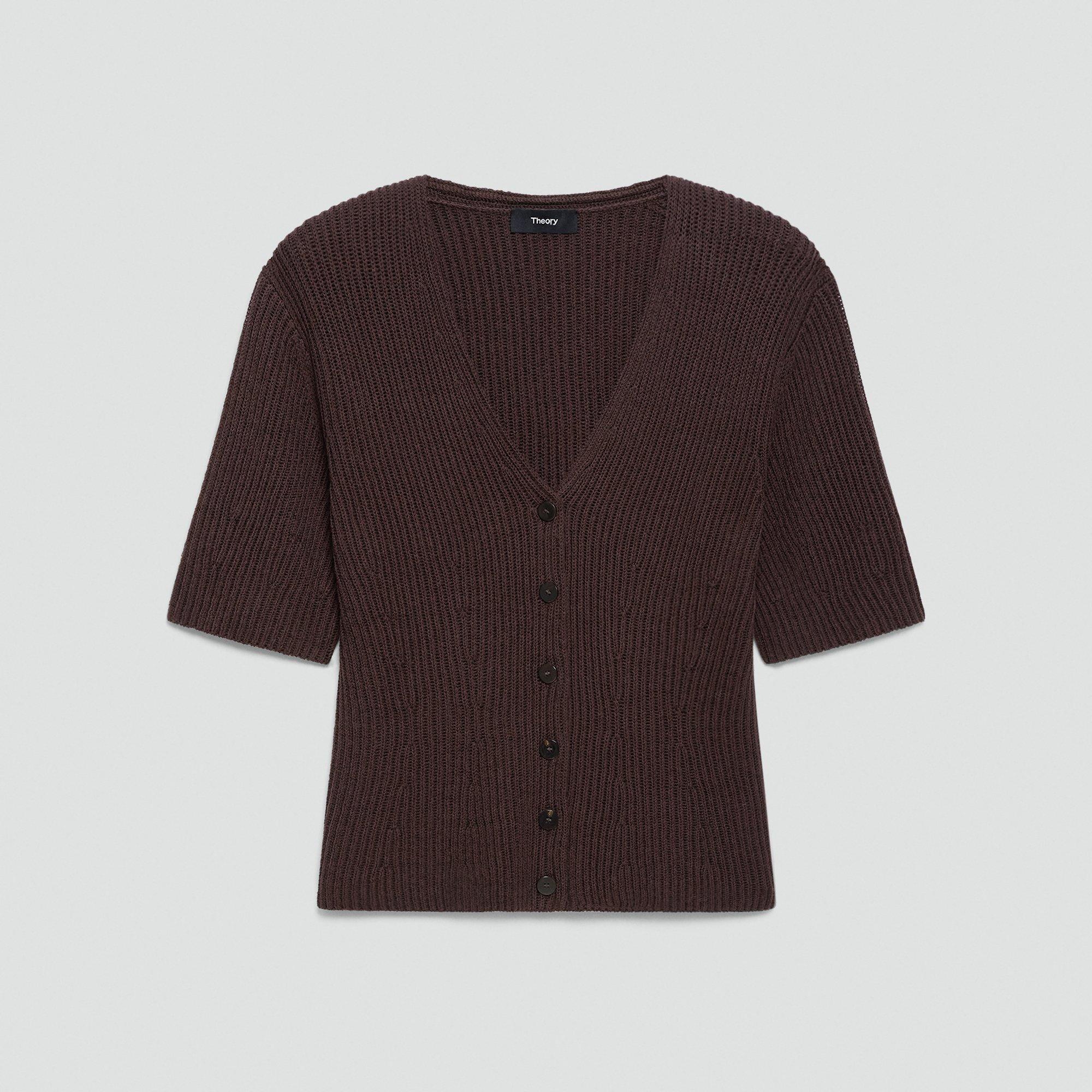 Slim Cardigan in Ribbed Cotton