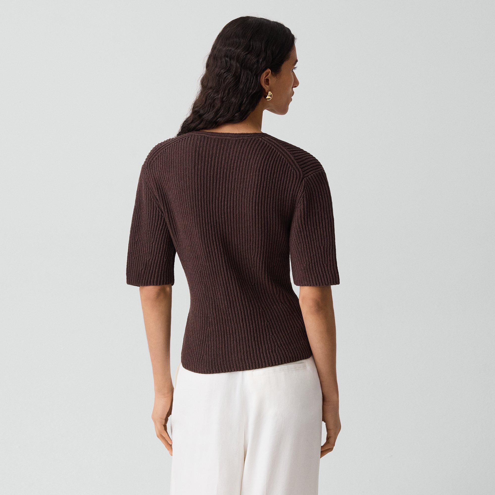 Slim Cardigan in Ribbed Cotton