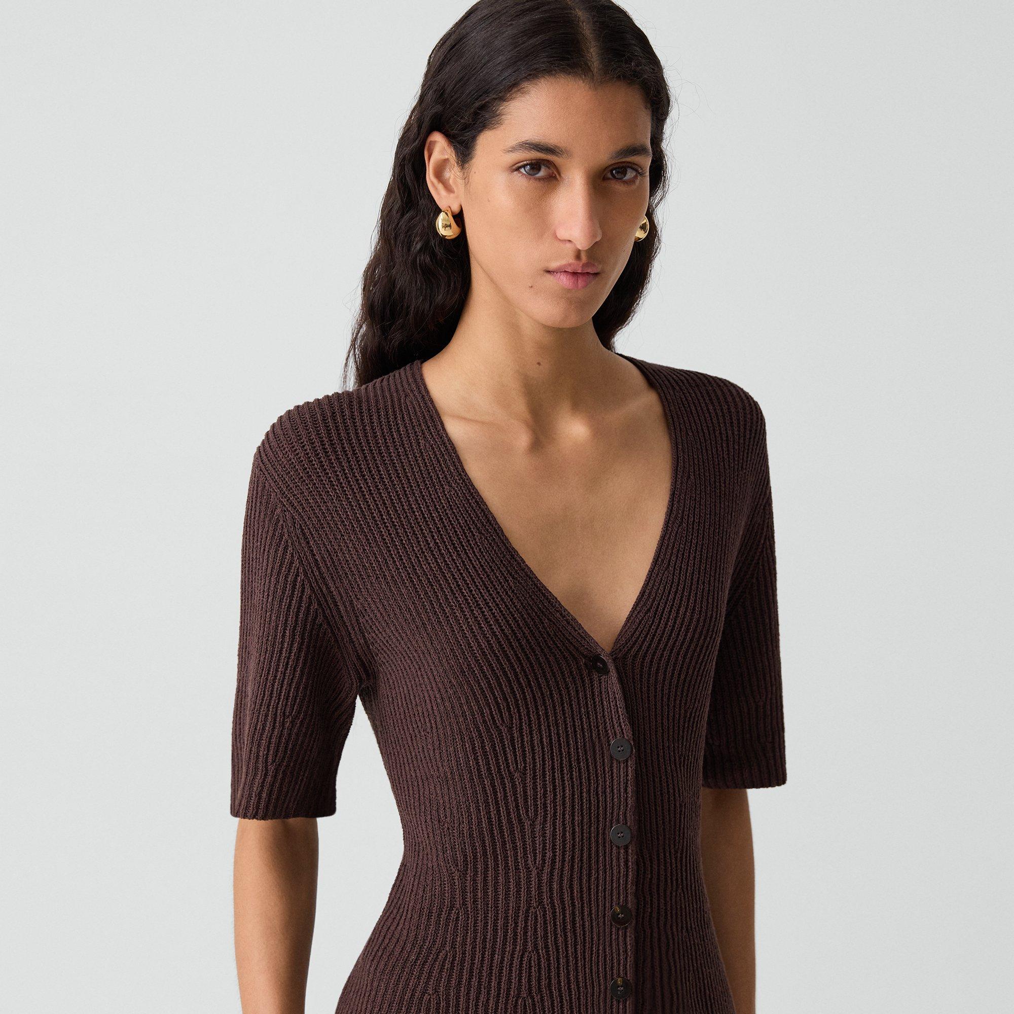 Slim Cardigan in Ribbed Cotton
