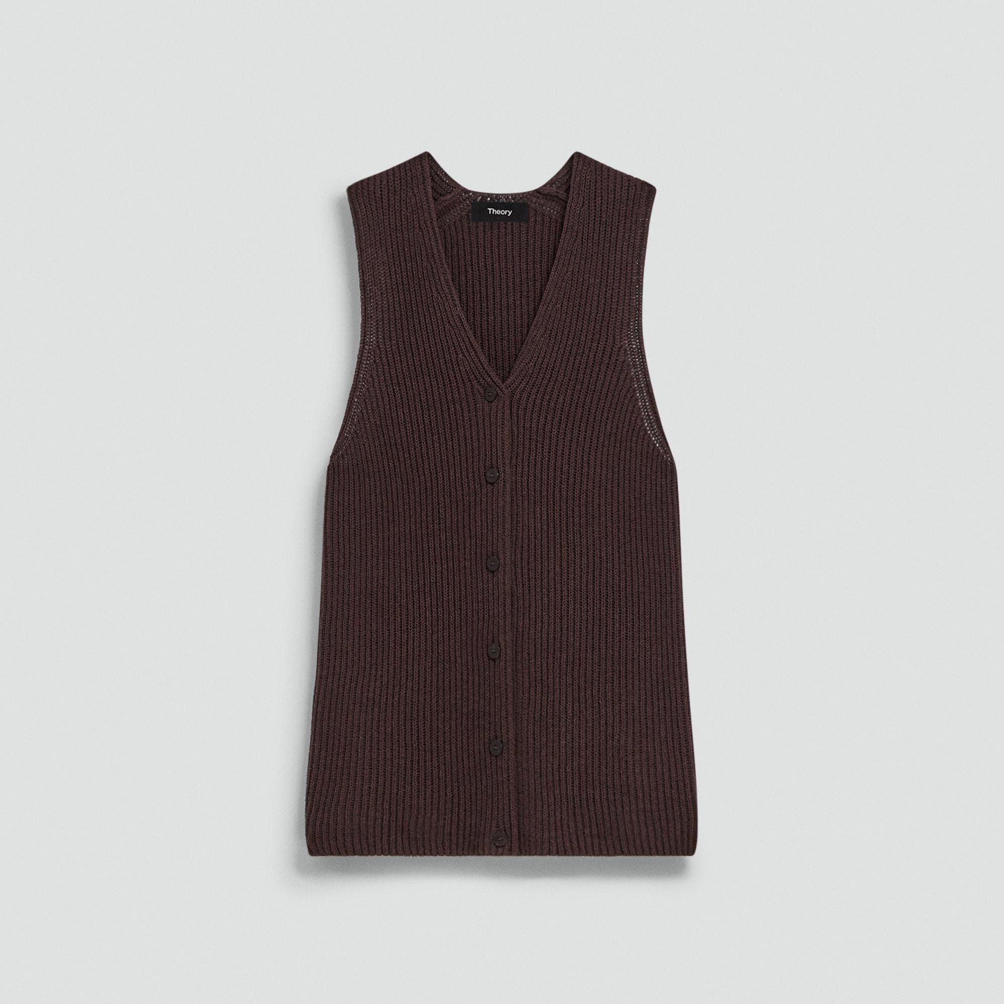 Sweater&nbsp;Vest in&nbsp;Ribbed Cotton&nbsp;