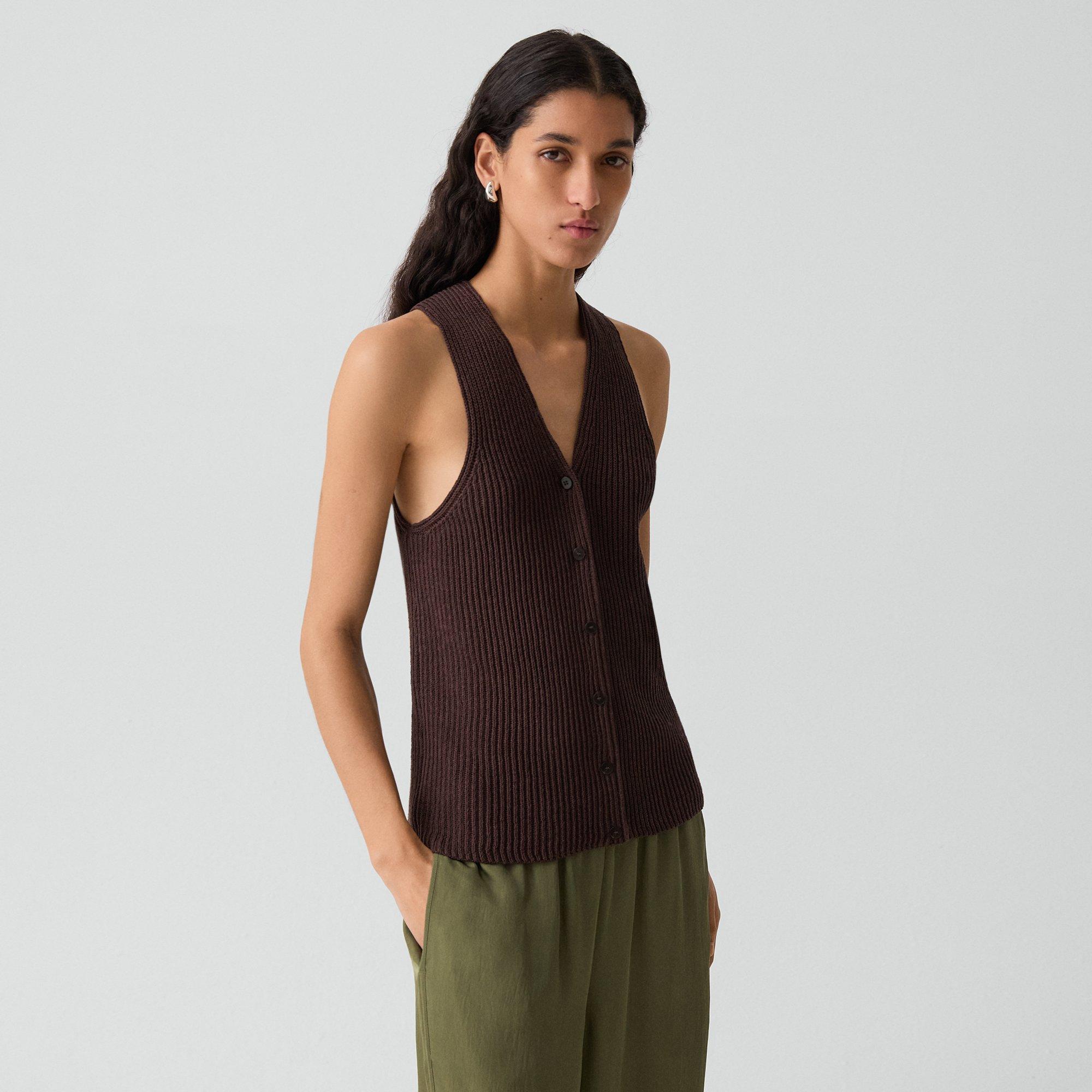 Sweater&nbsp;Vest in&nbsp;Ribbed Cotton&nbsp;