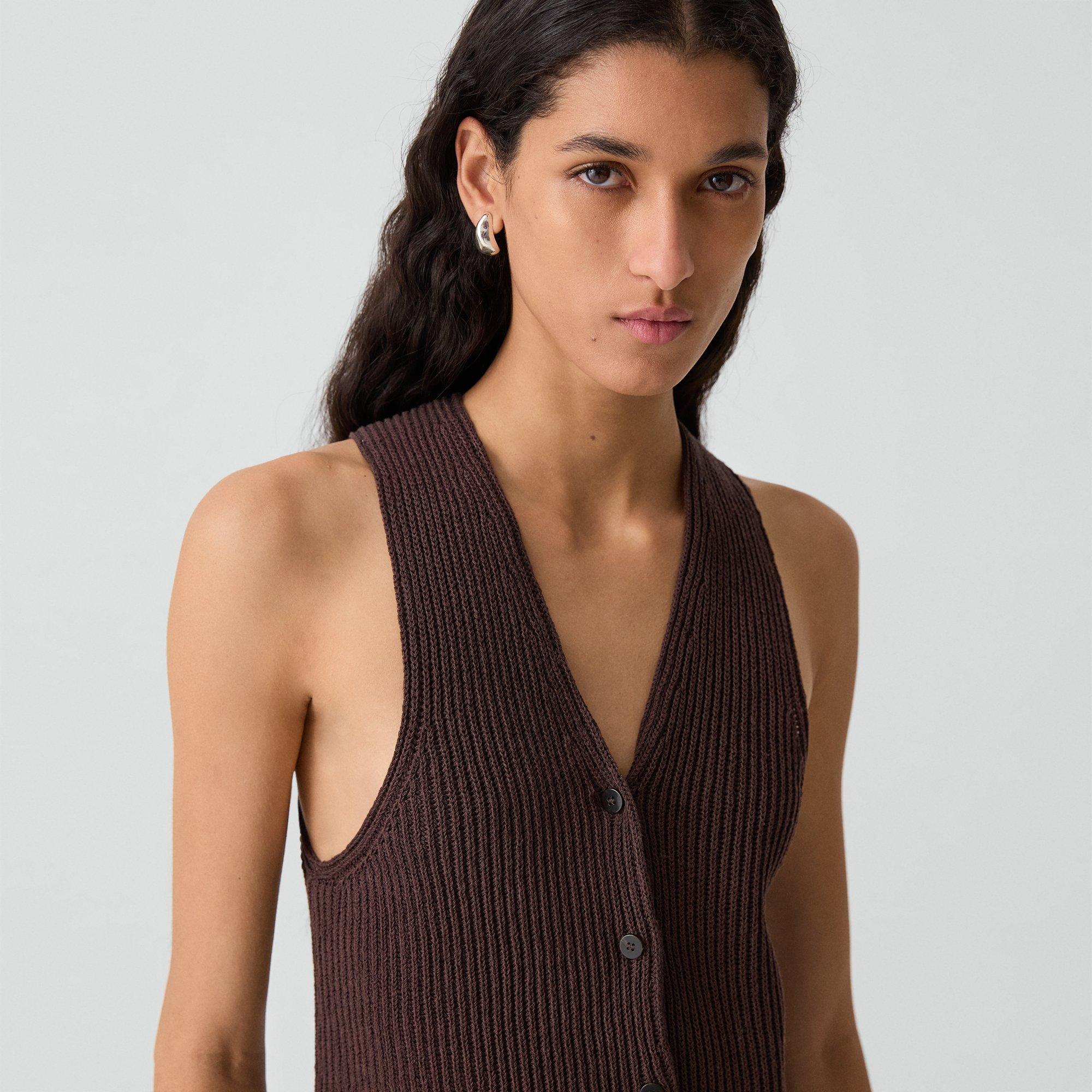 Sweater&nbsp;Vest in&nbsp;Ribbed Cotton&nbsp;